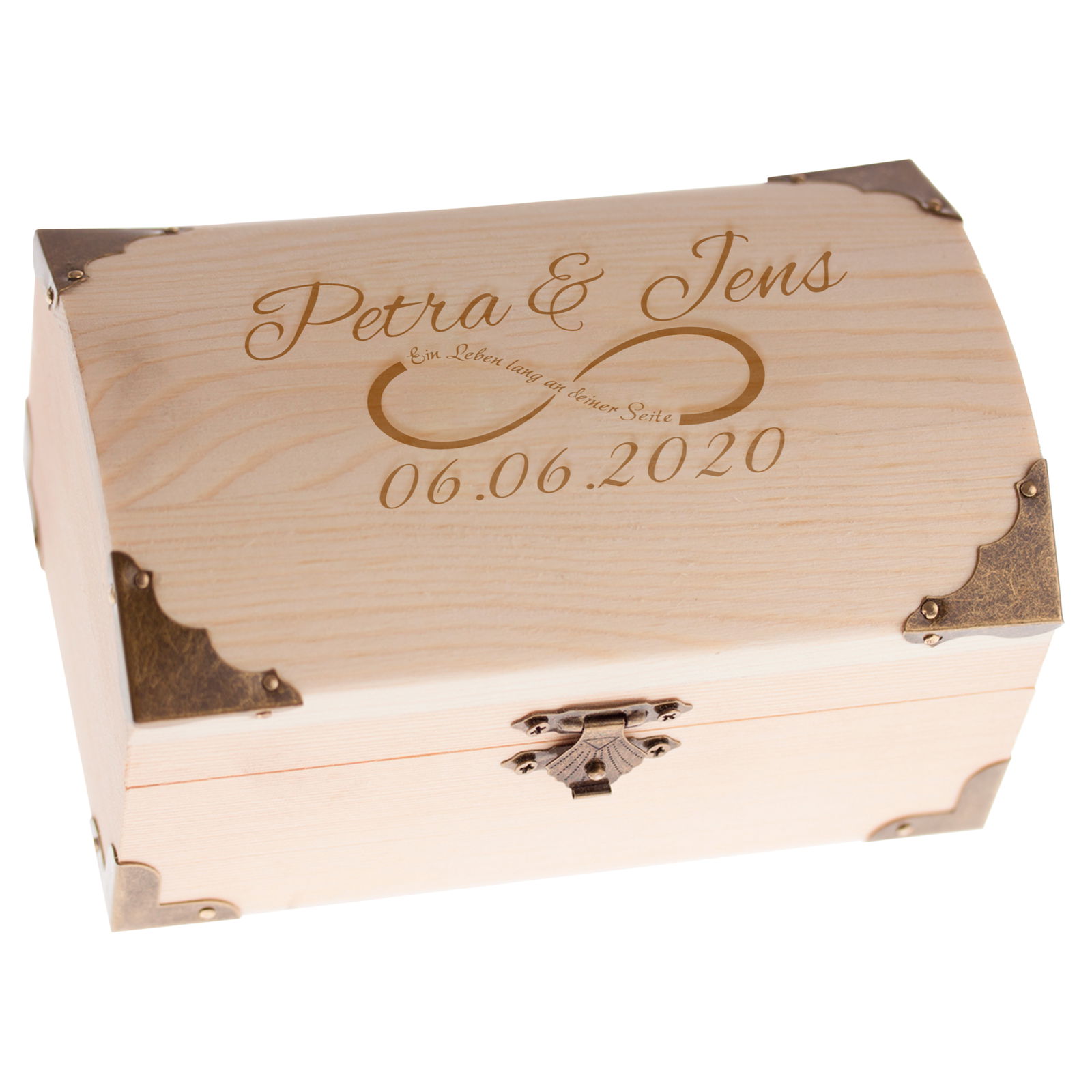 Schatztruhe zur Hochzeit mit Gravur