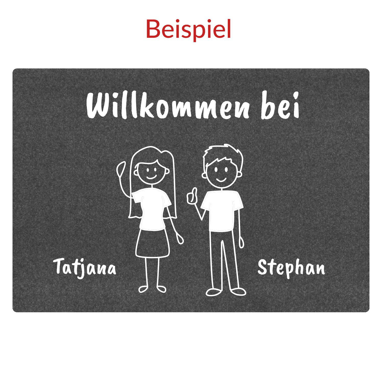 Fussmatte-shopbilder-2-Personen-WG-personalisiert-dunkelgrau Comic Fußmatte