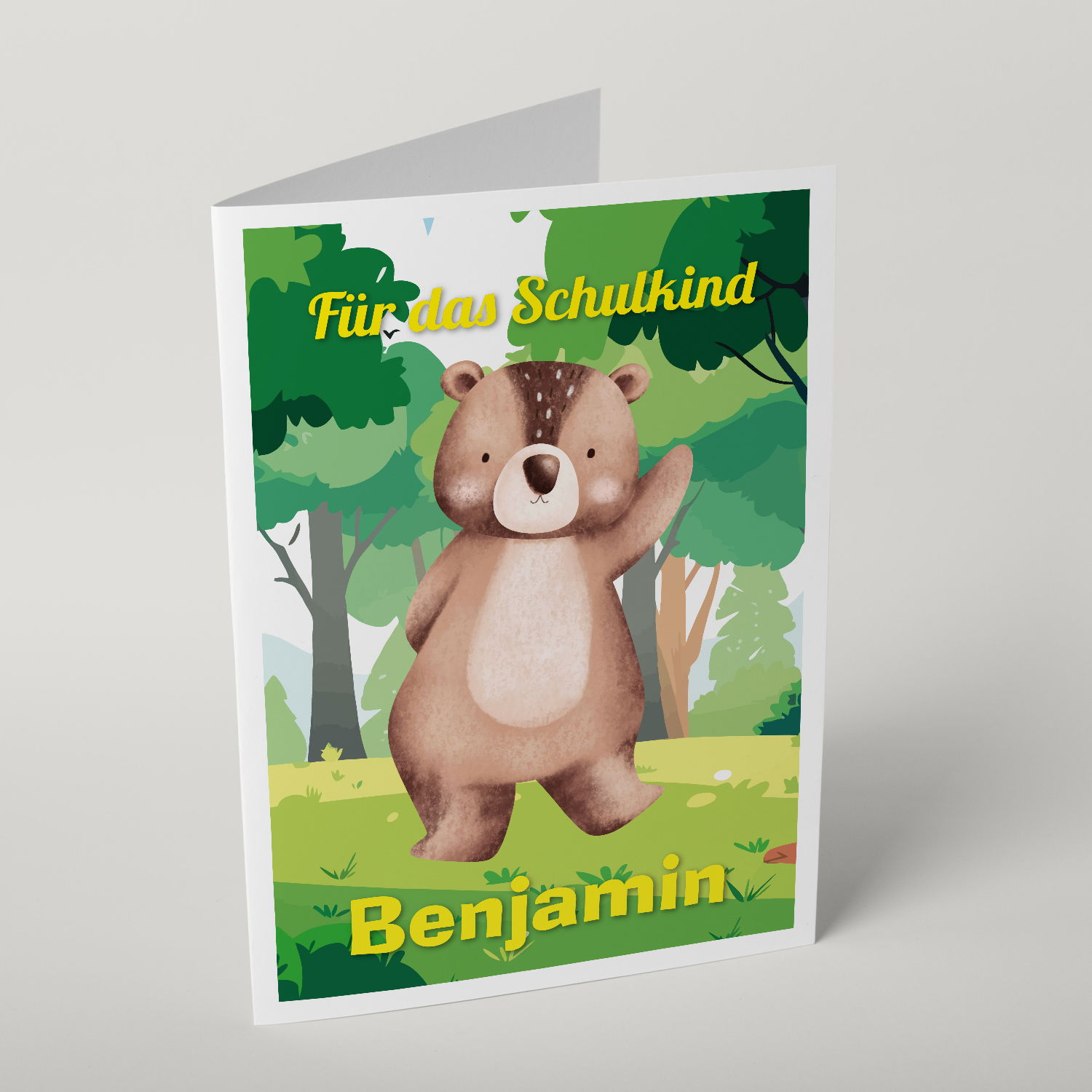 Grußkarte - Waldtiere mit Wunschtext