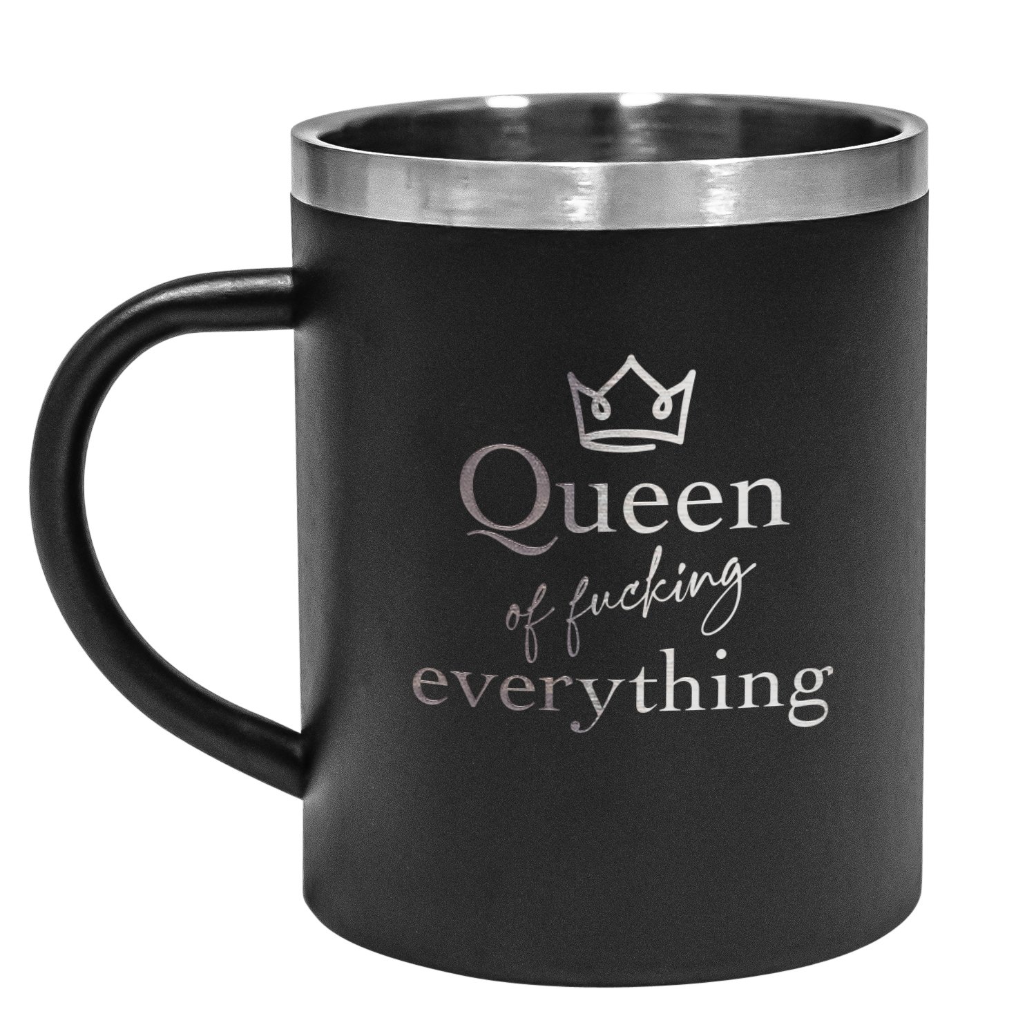 Tasse aus Metall mit coolen Sprüchen