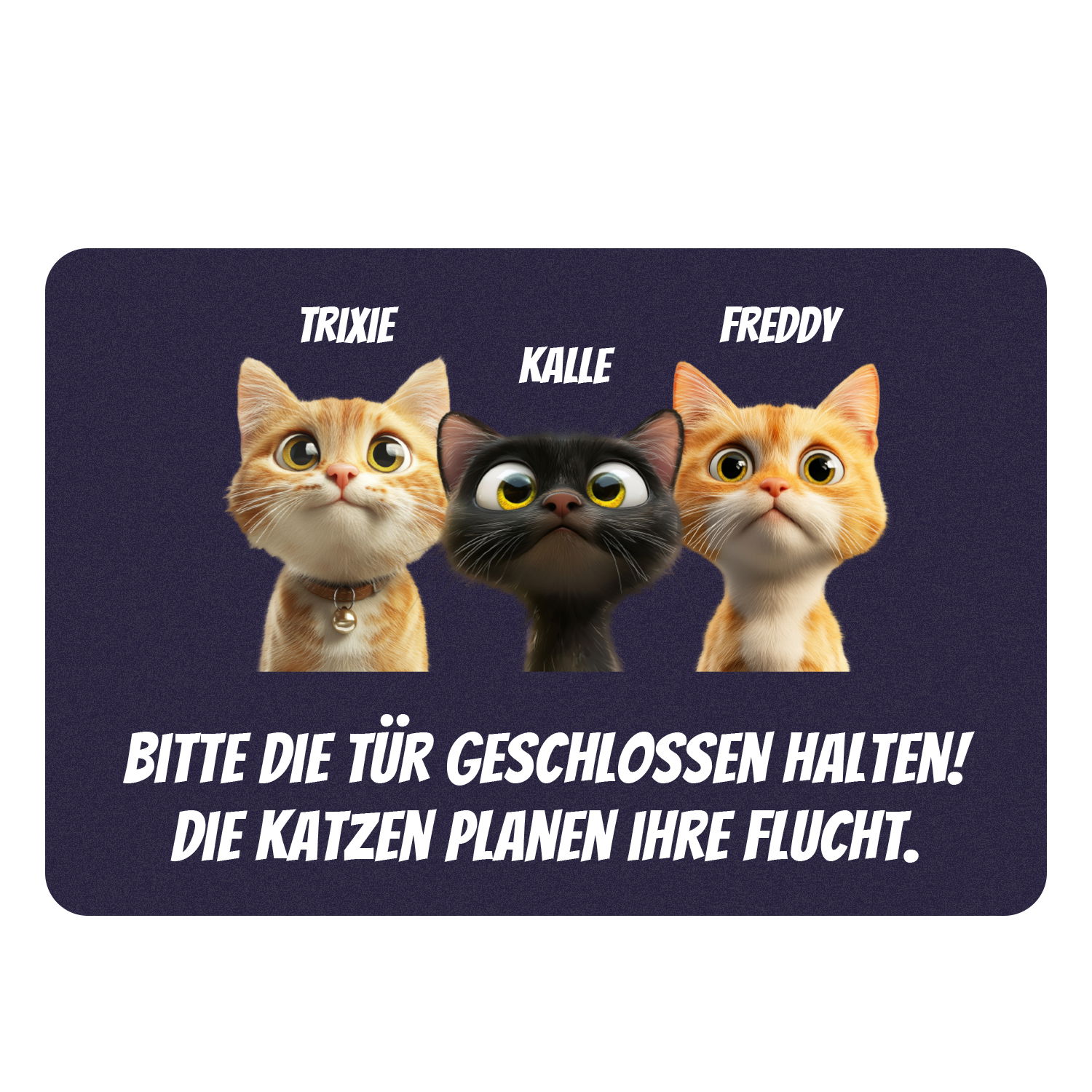 Fußmatte - Katzen planen Flucht