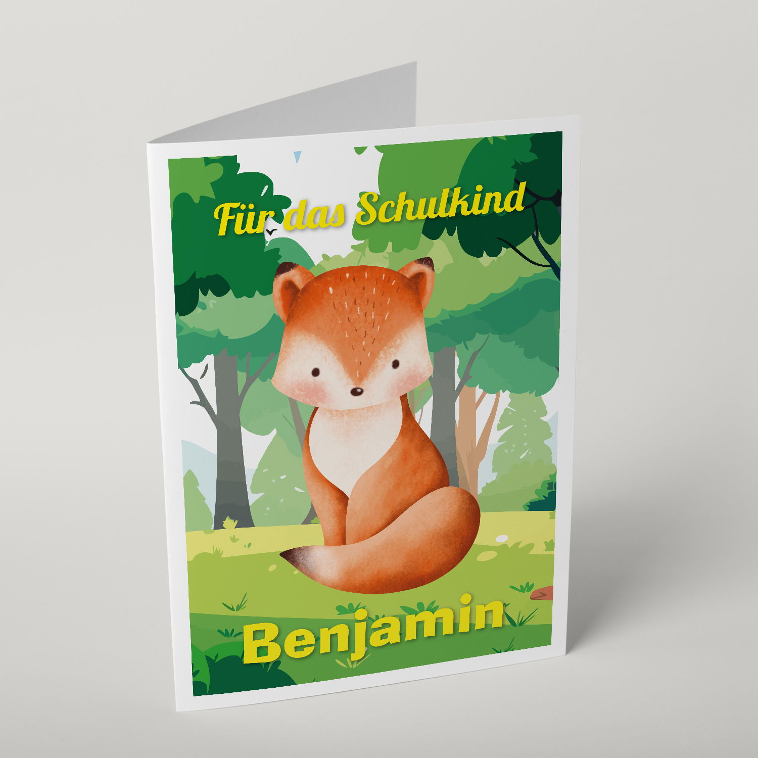 Grußkarte - Waldtiere mit Wunschtext