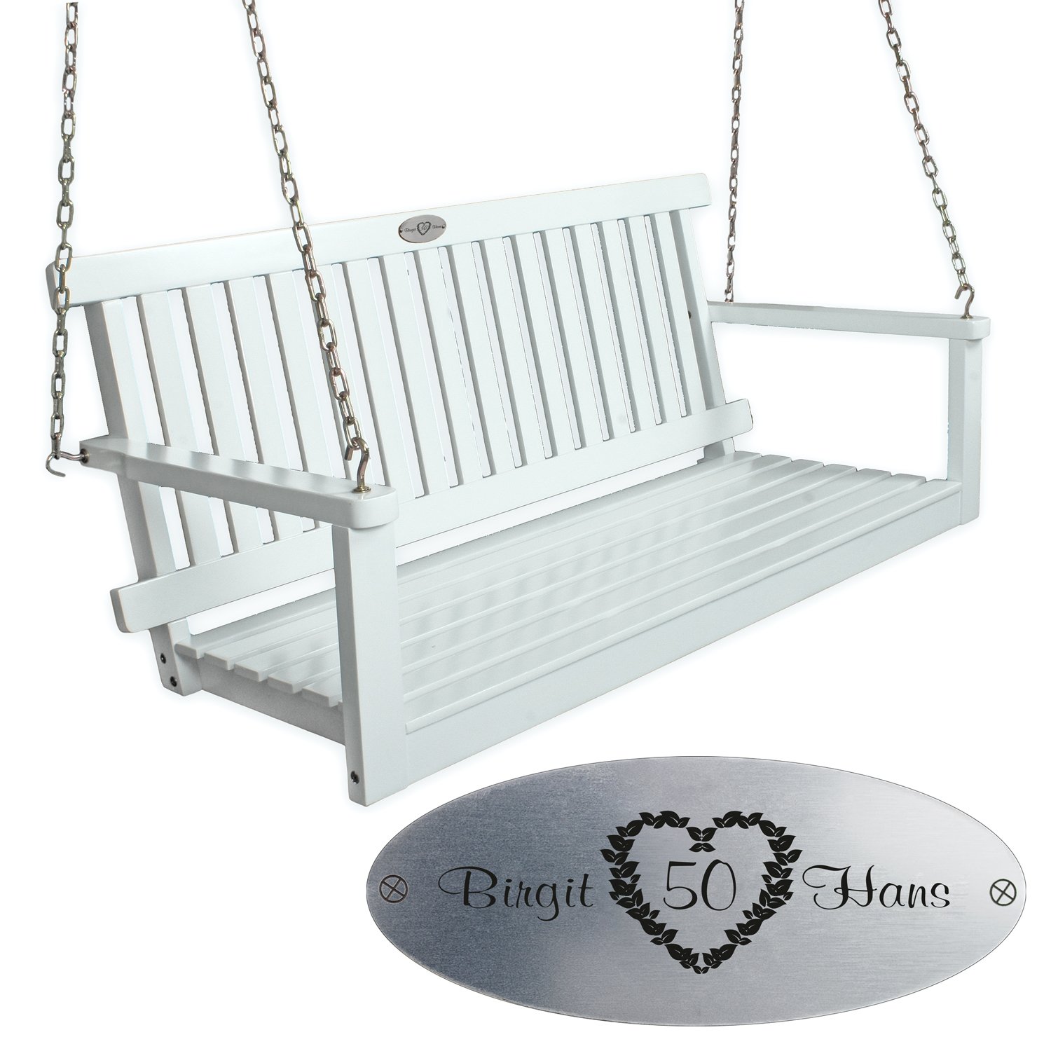 Gartenbank zum Hochzeitstag mit Personalisierung
