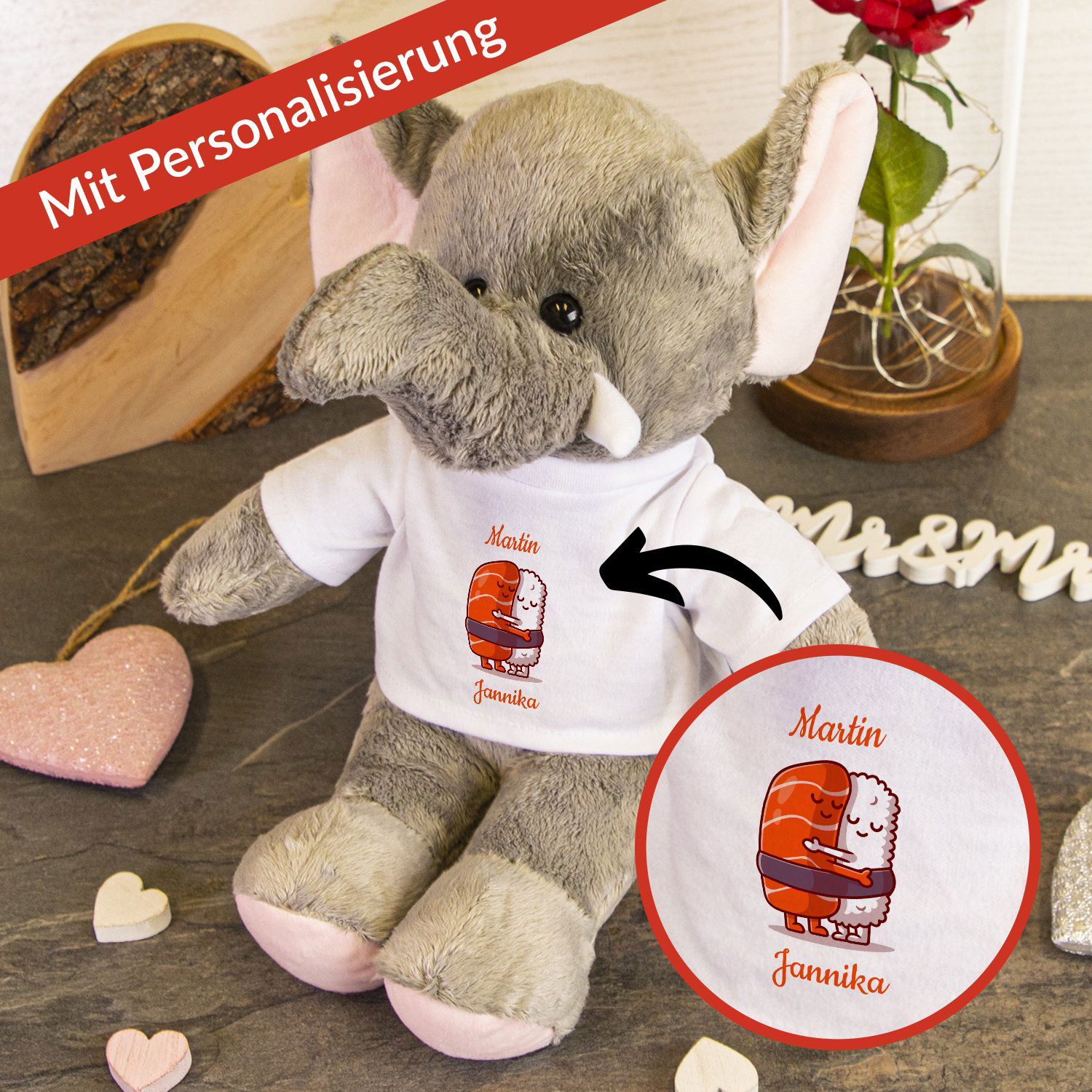 Kuscheltier - Romantik - mit Personalisierung