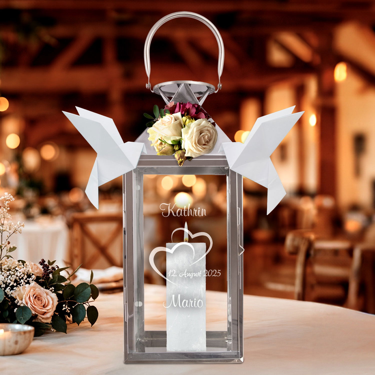 Laterne zum Hochzeitstag mit Gravur