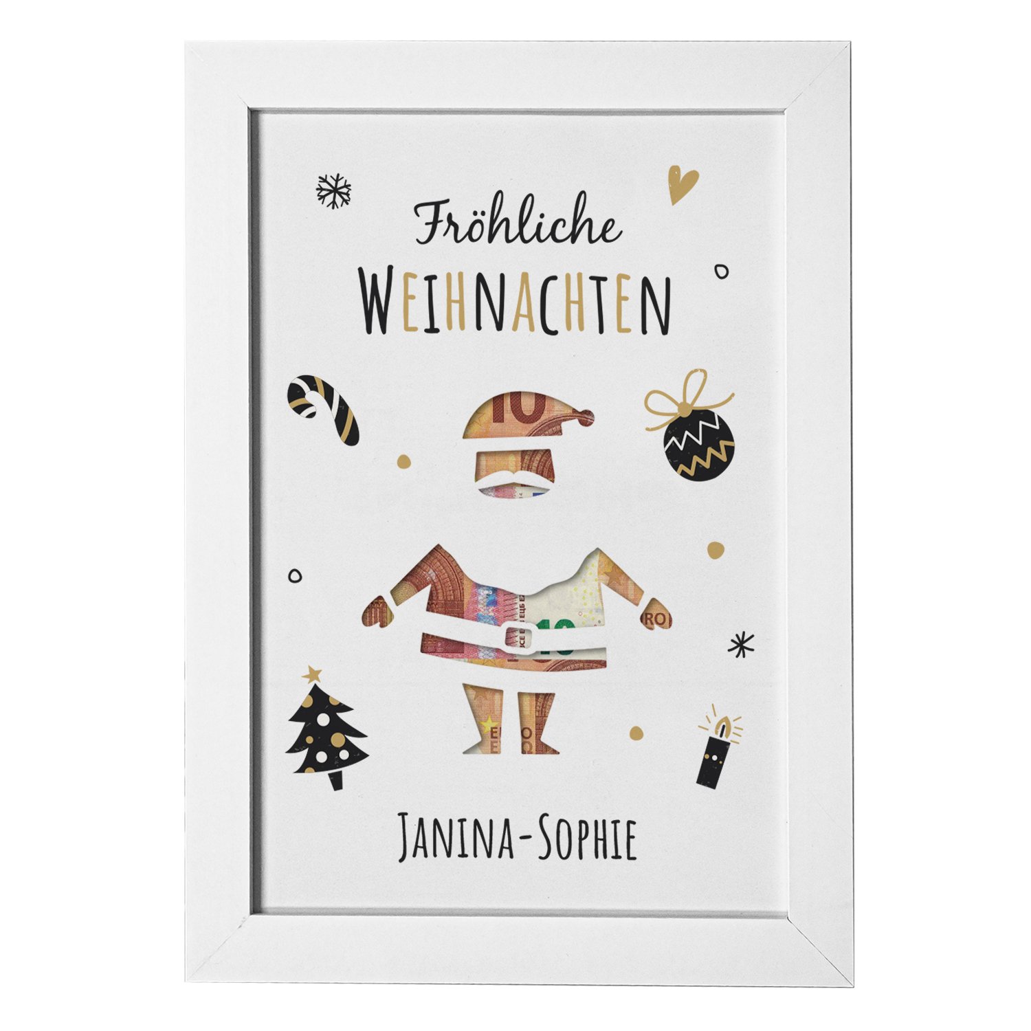 Geldgeschenk zu Weihnachten mit Personalisierung