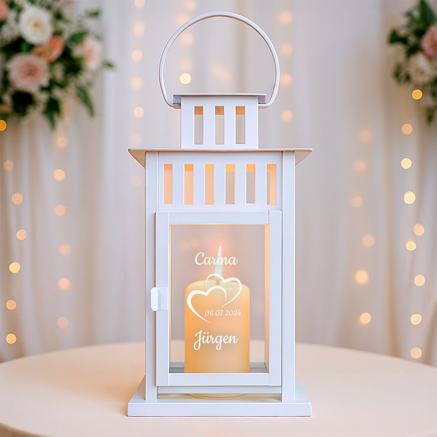 Laterne zum Hochzeitstag mit Gravur