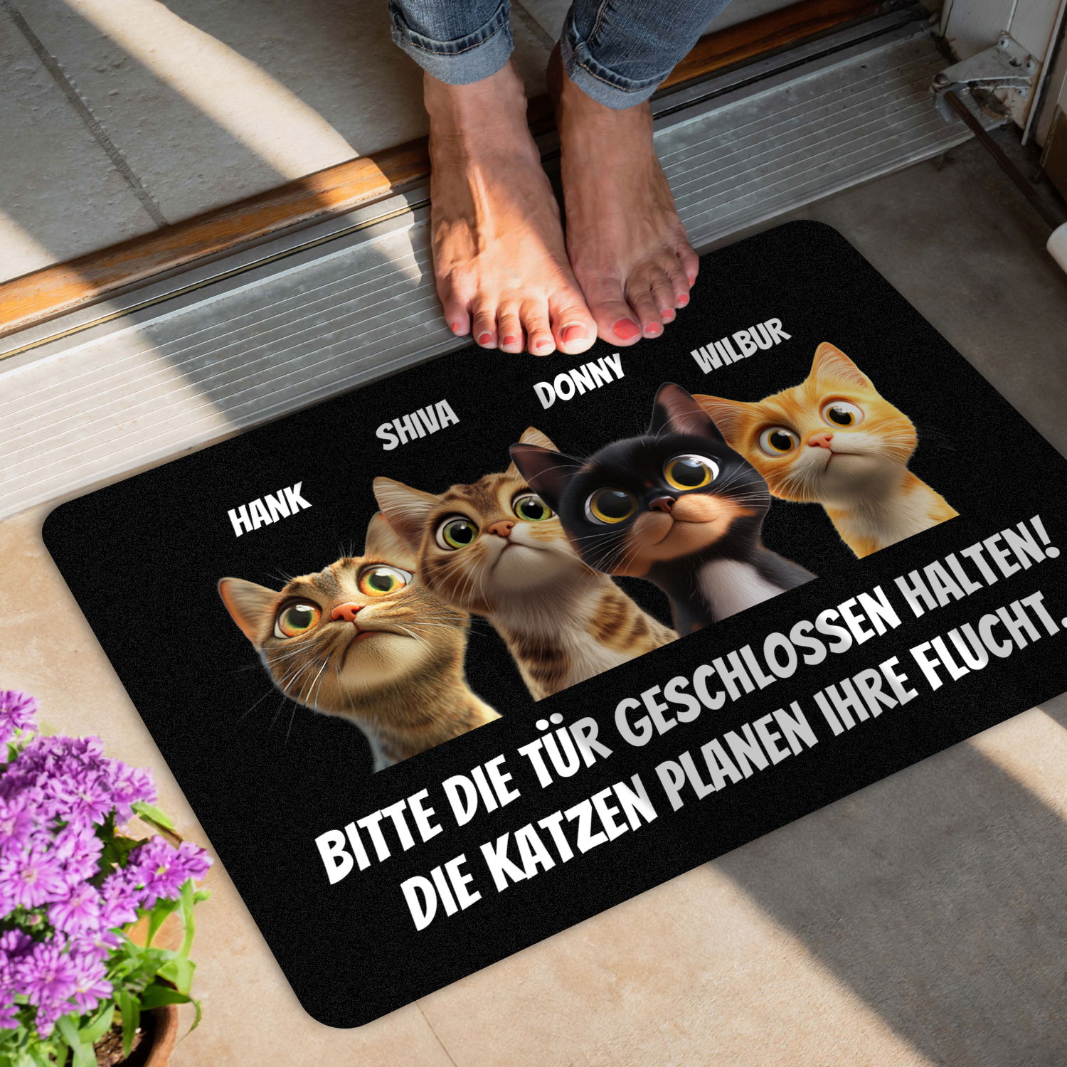 Fußmatte - Katzen planen Flucht