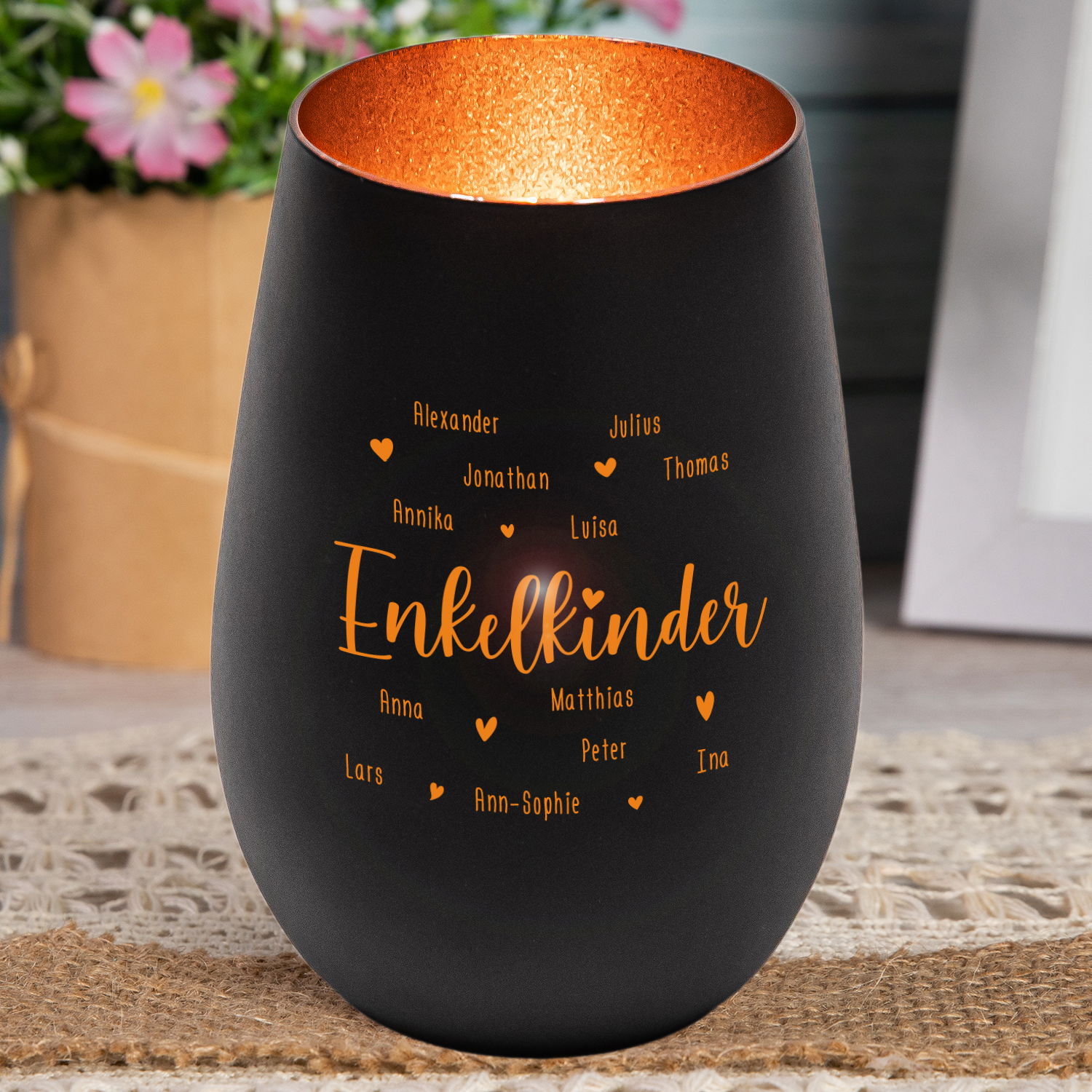 Windlicht - Enkelkinder mit Personalisierung