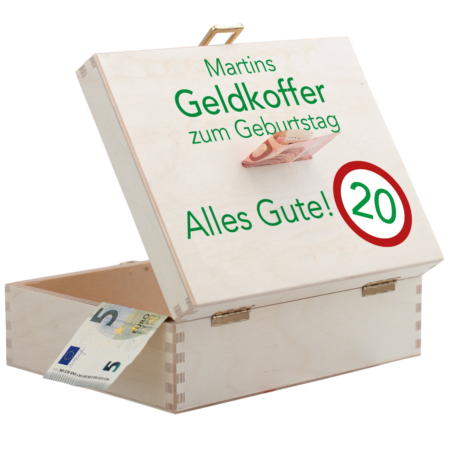 Geldkoffer zum Geburtstag mit Wunschname