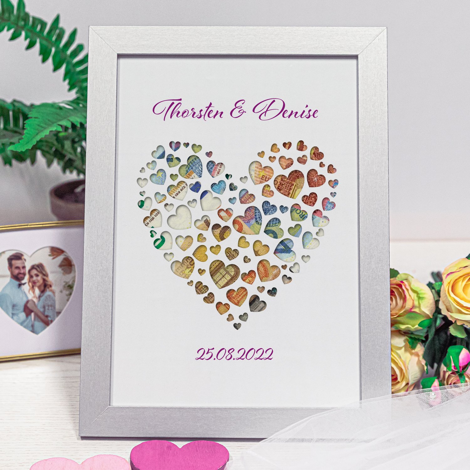 Geldgeschenk zur Hochzeit - Liebesherz