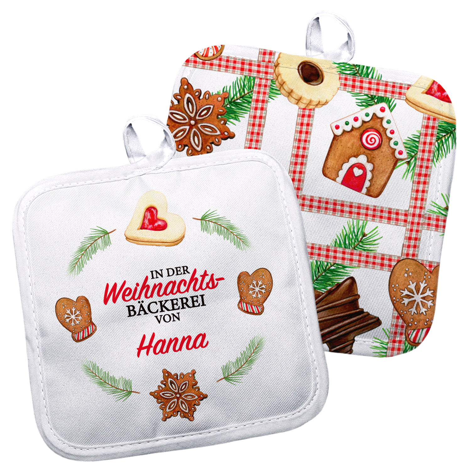 Topflappen-Set mit Weihnachtsmotiv