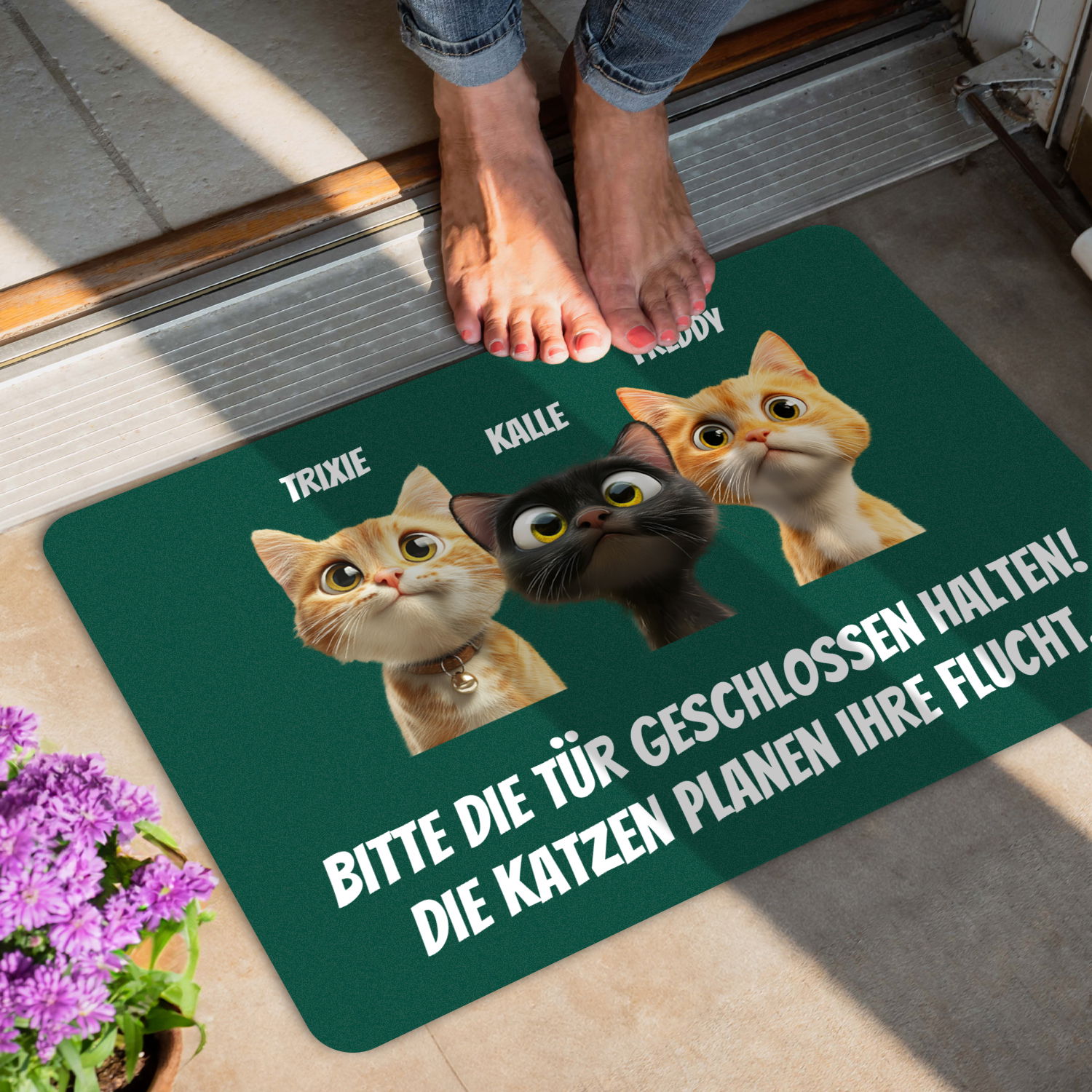 Fußmatte - Katzen planen Flucht