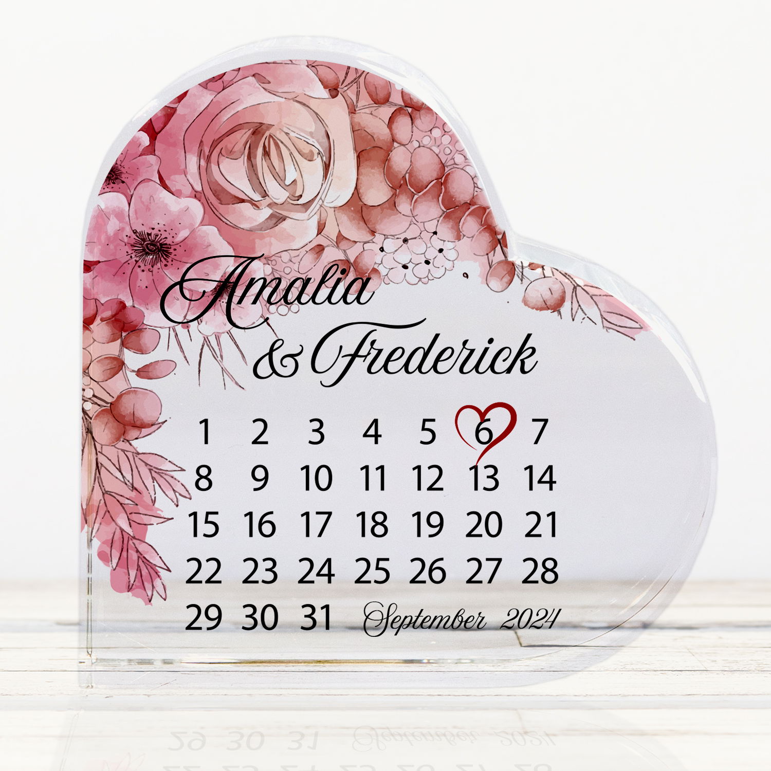 Glasherz zur Hochzeit