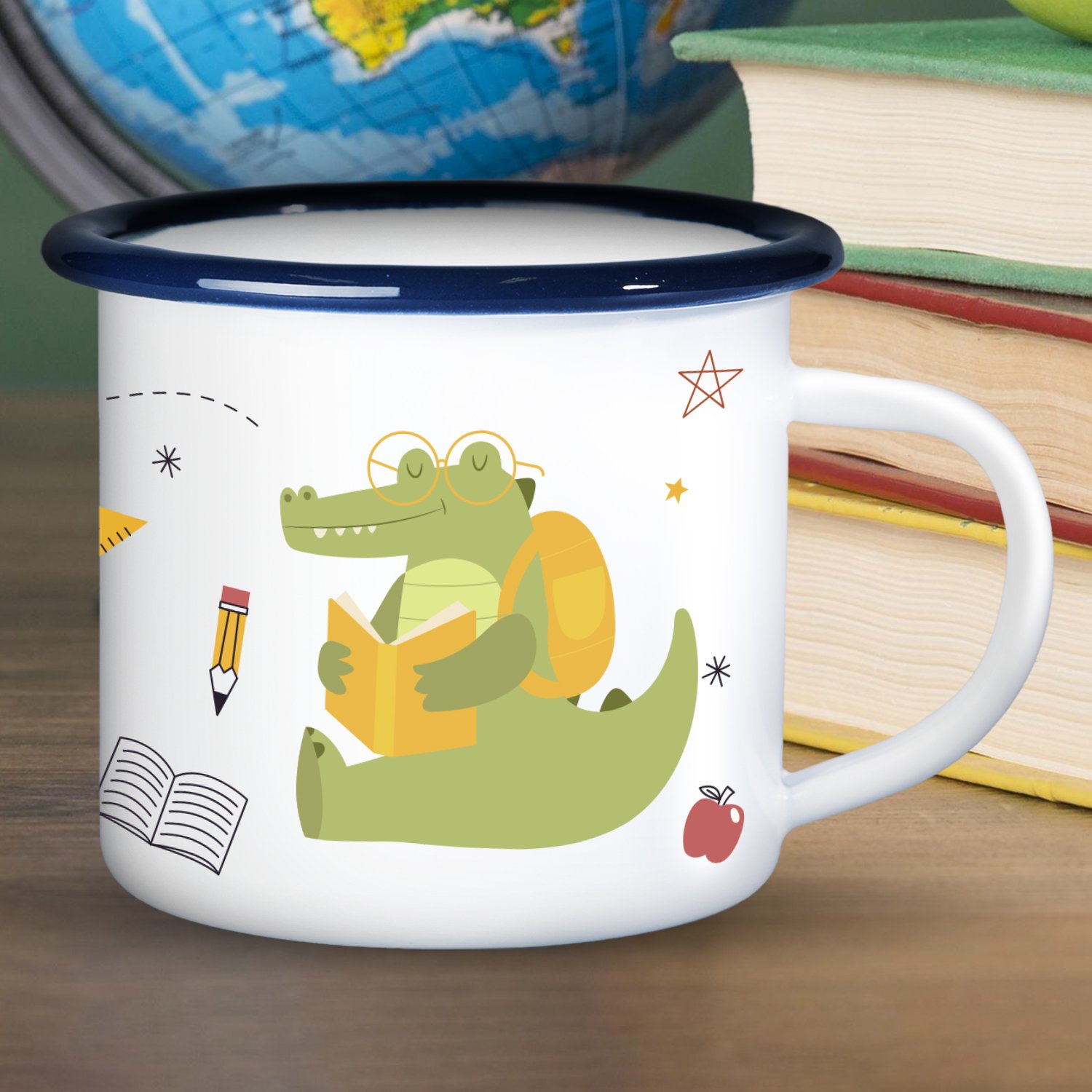 Emaille Tasse zur Einschulung