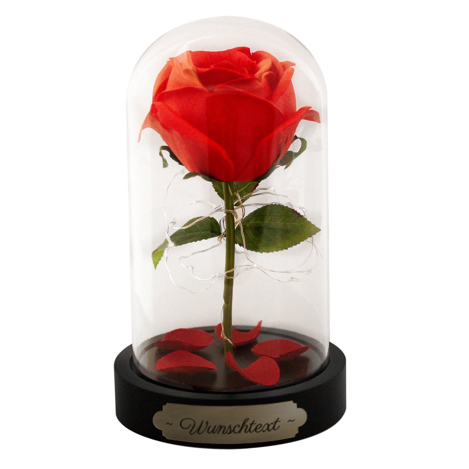 Ewige Rose im Glas mit  Personalisierung