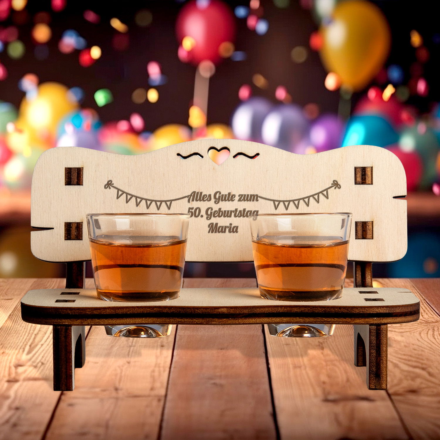 Schnapsbank zum Geburtstag mit Gravur