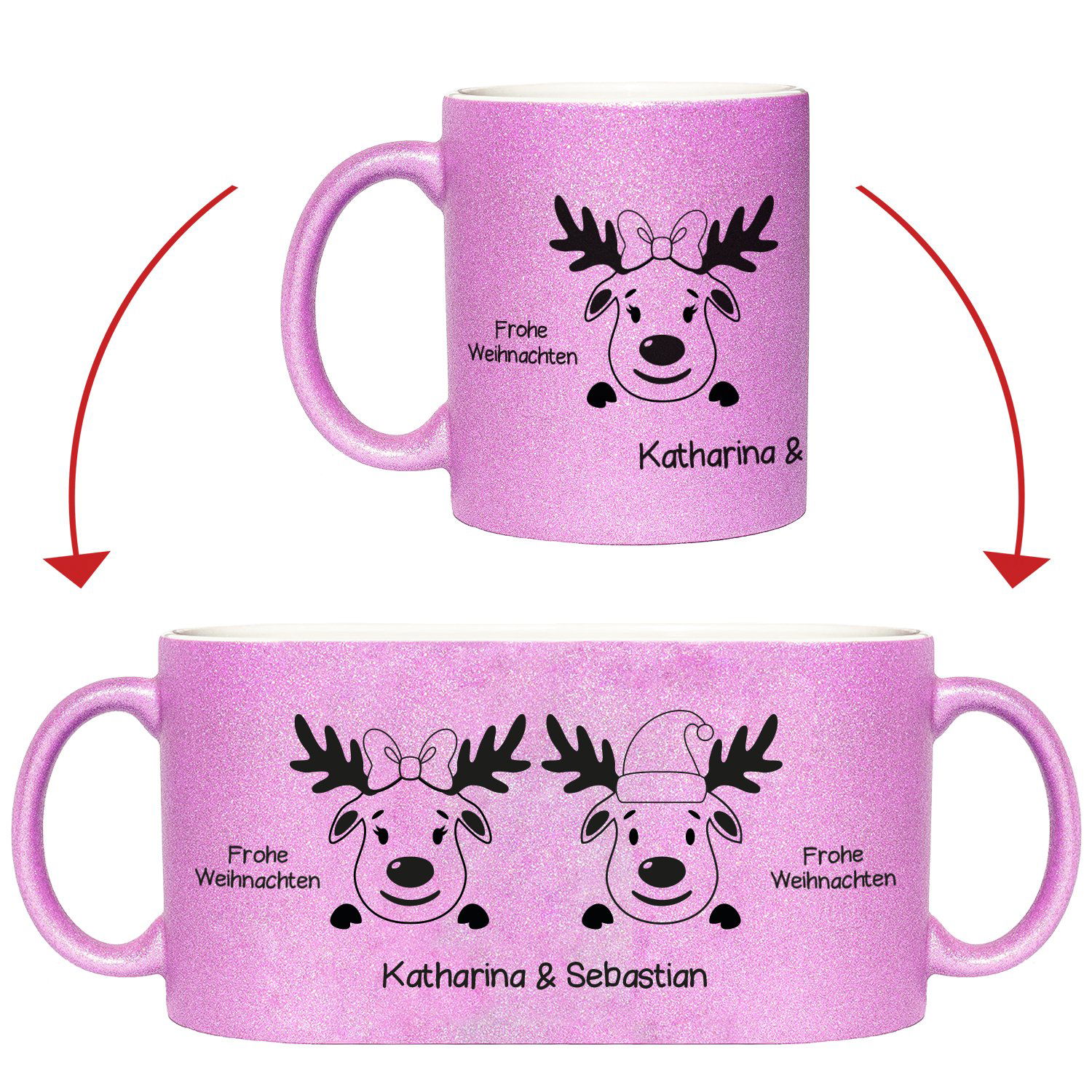 Glitzertassen-Set - Frohe Weihnachten