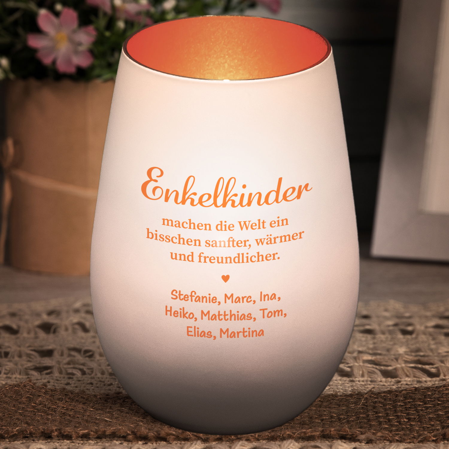 Windlicht - Enkelkinder mit Personalisierung