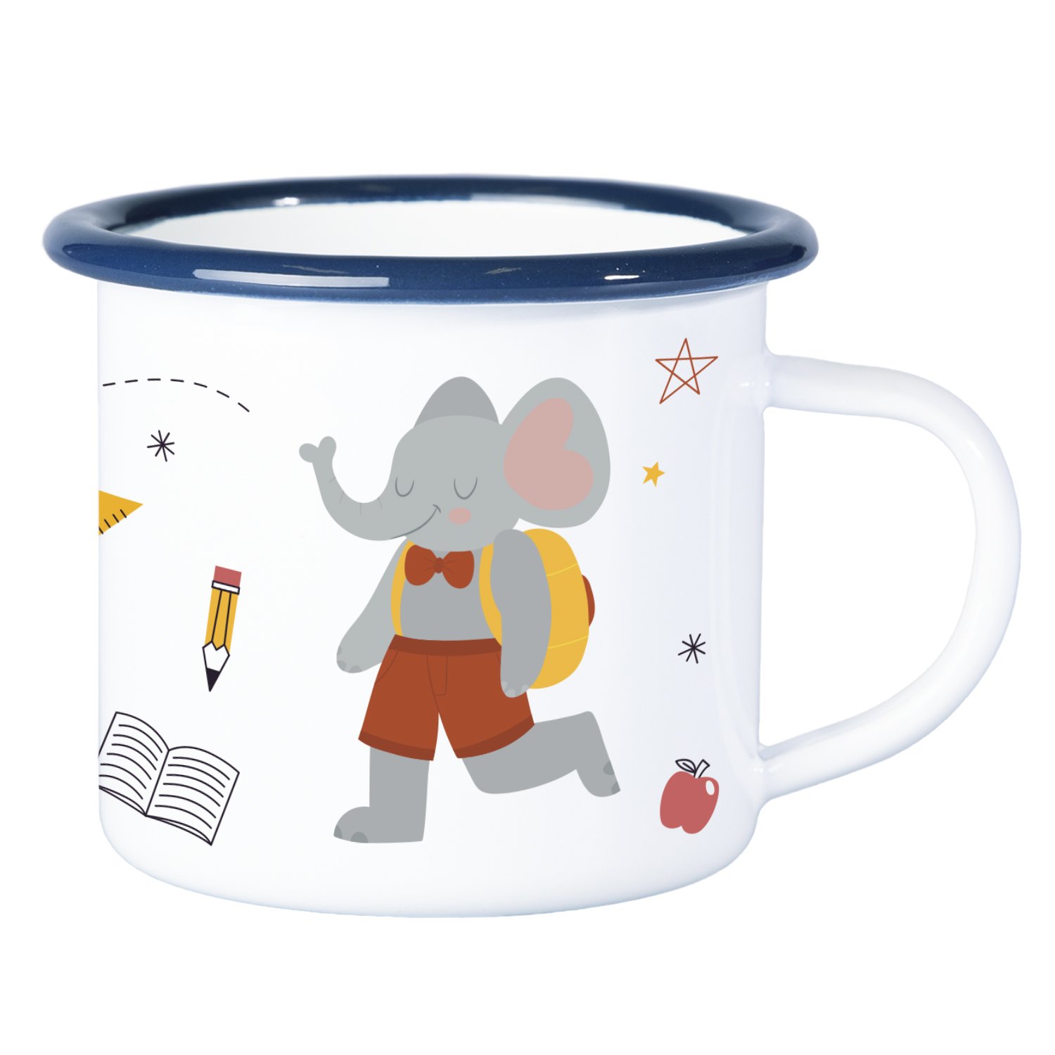 Emaille Tasse zur Einschulung