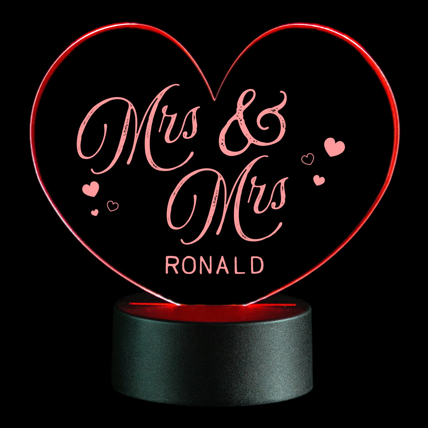 LED-Leuchte Herz - Mr & Mrs mit Personalisierung