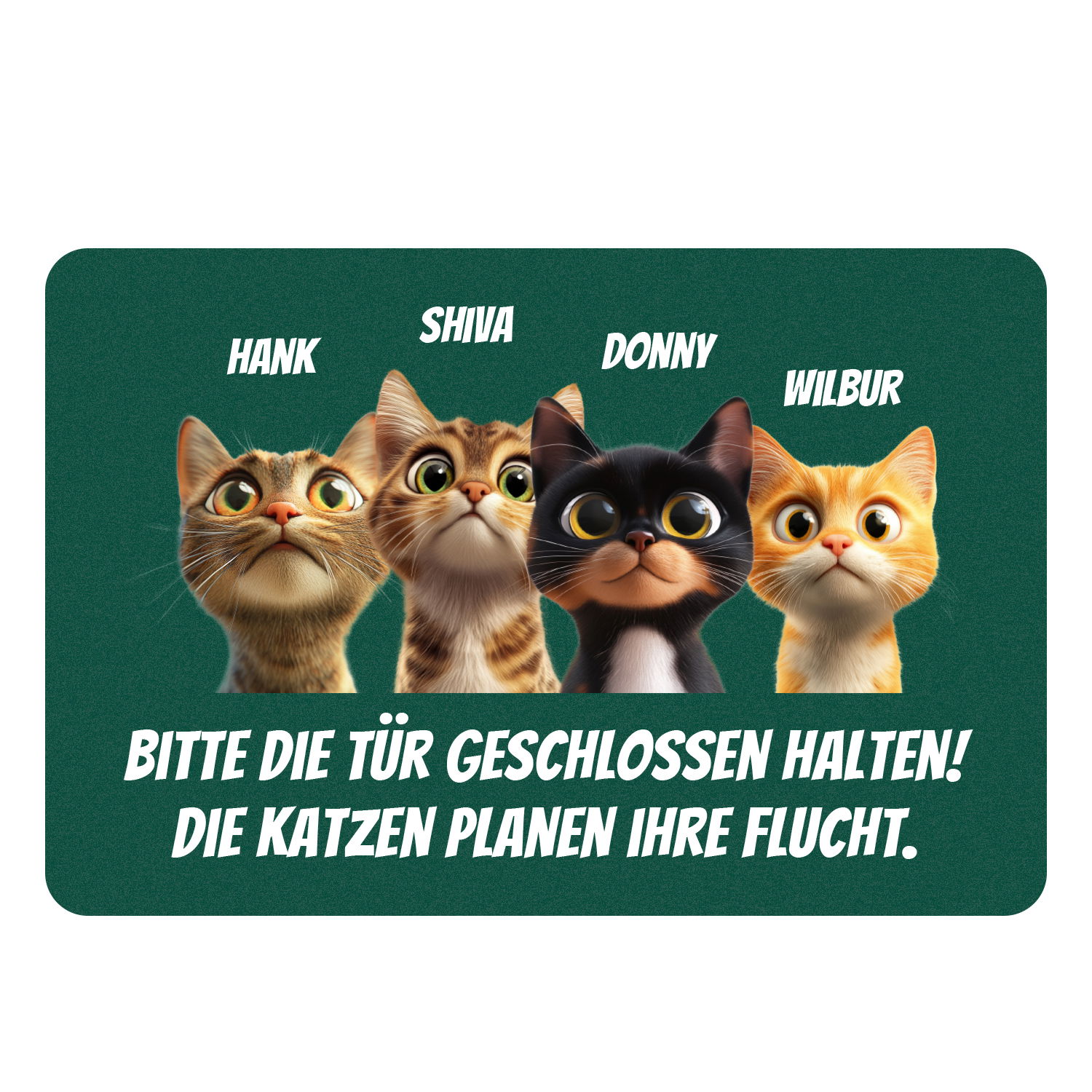 Fußmatte - Katzen planen Flucht
