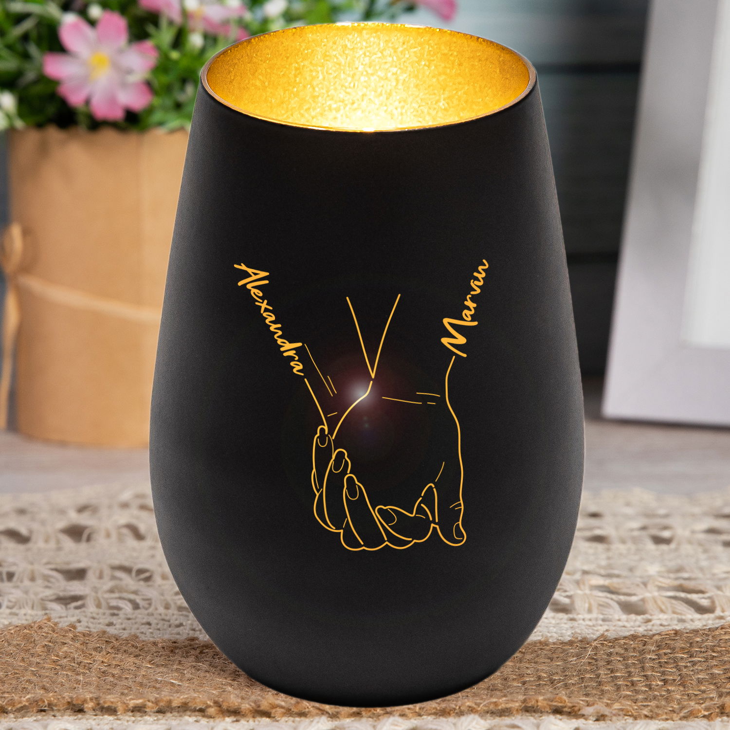 Windlicht - Hochzeit mit Personalisierung