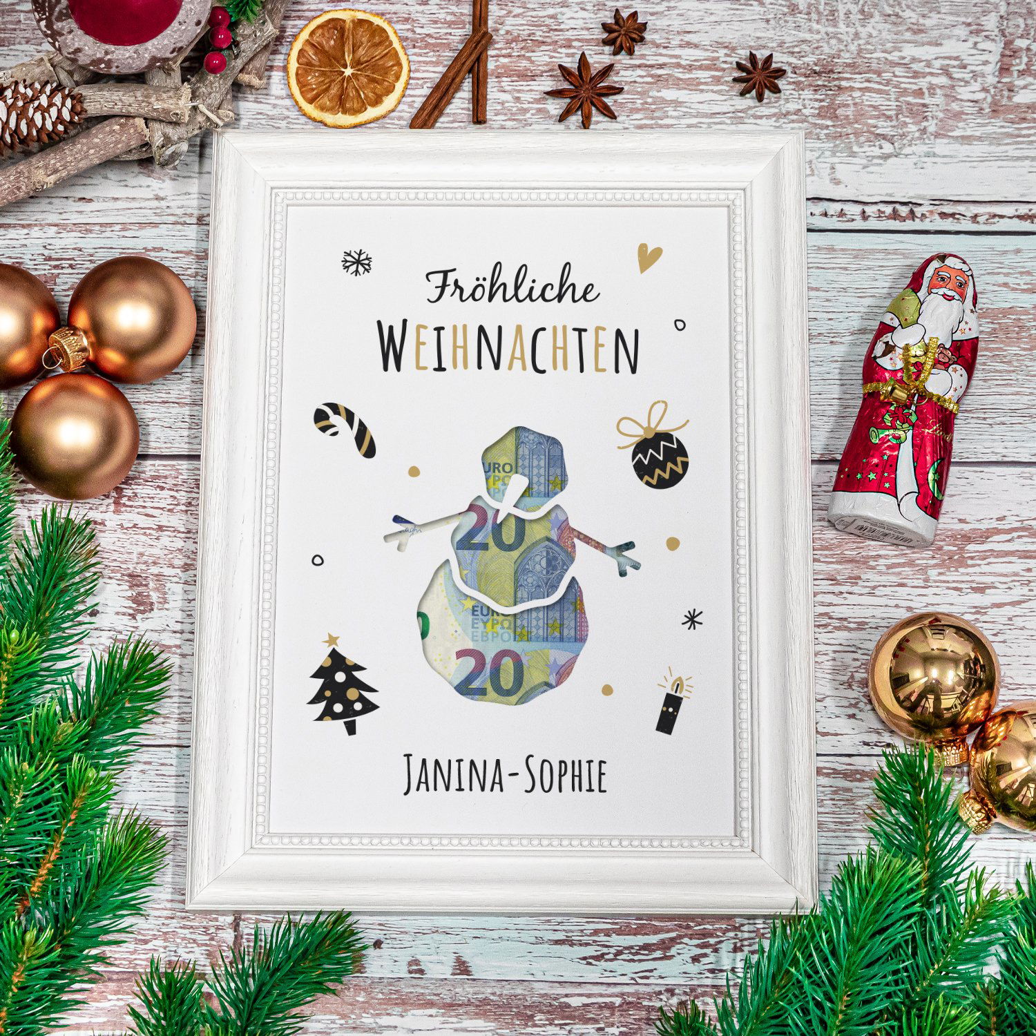 Geldgeschenk zu Weihnachten mit Personalisierung