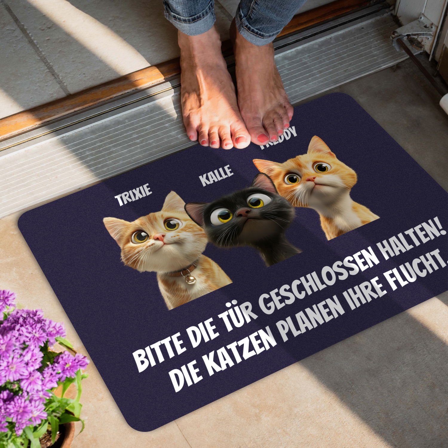 Fußmatte - Katzen planen Flucht