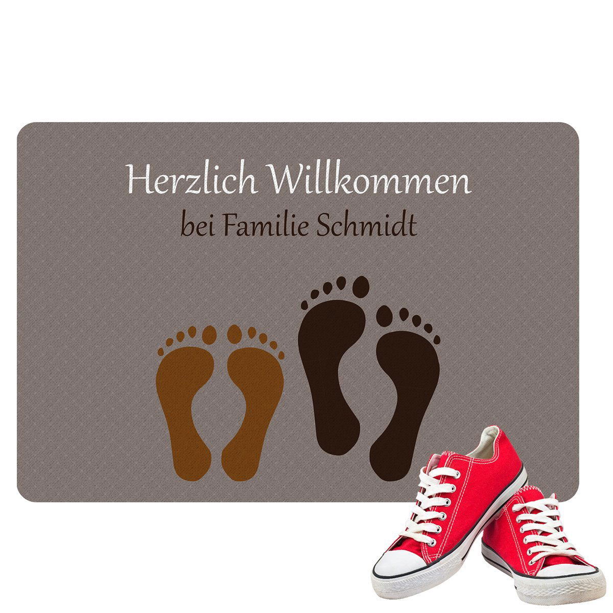 Fußmatte Füße mit Namen