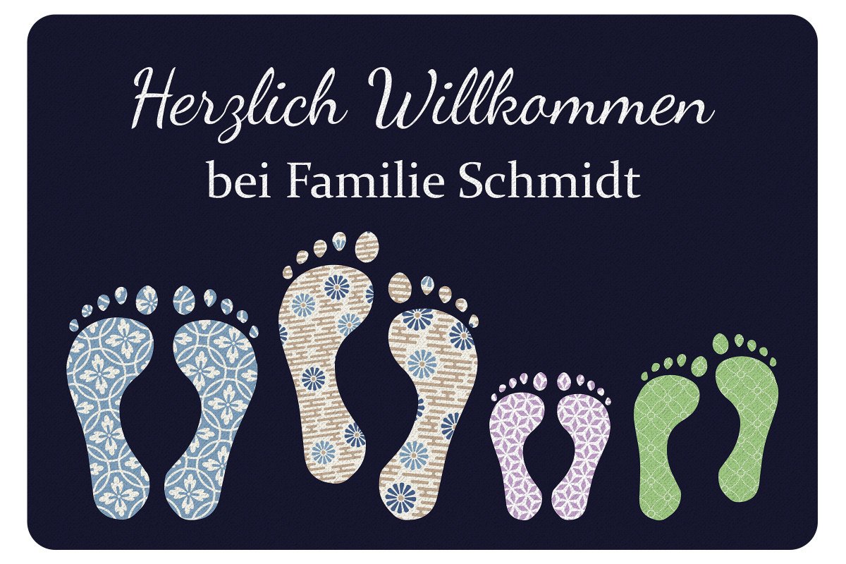 Fußmatte Füße mit Namen