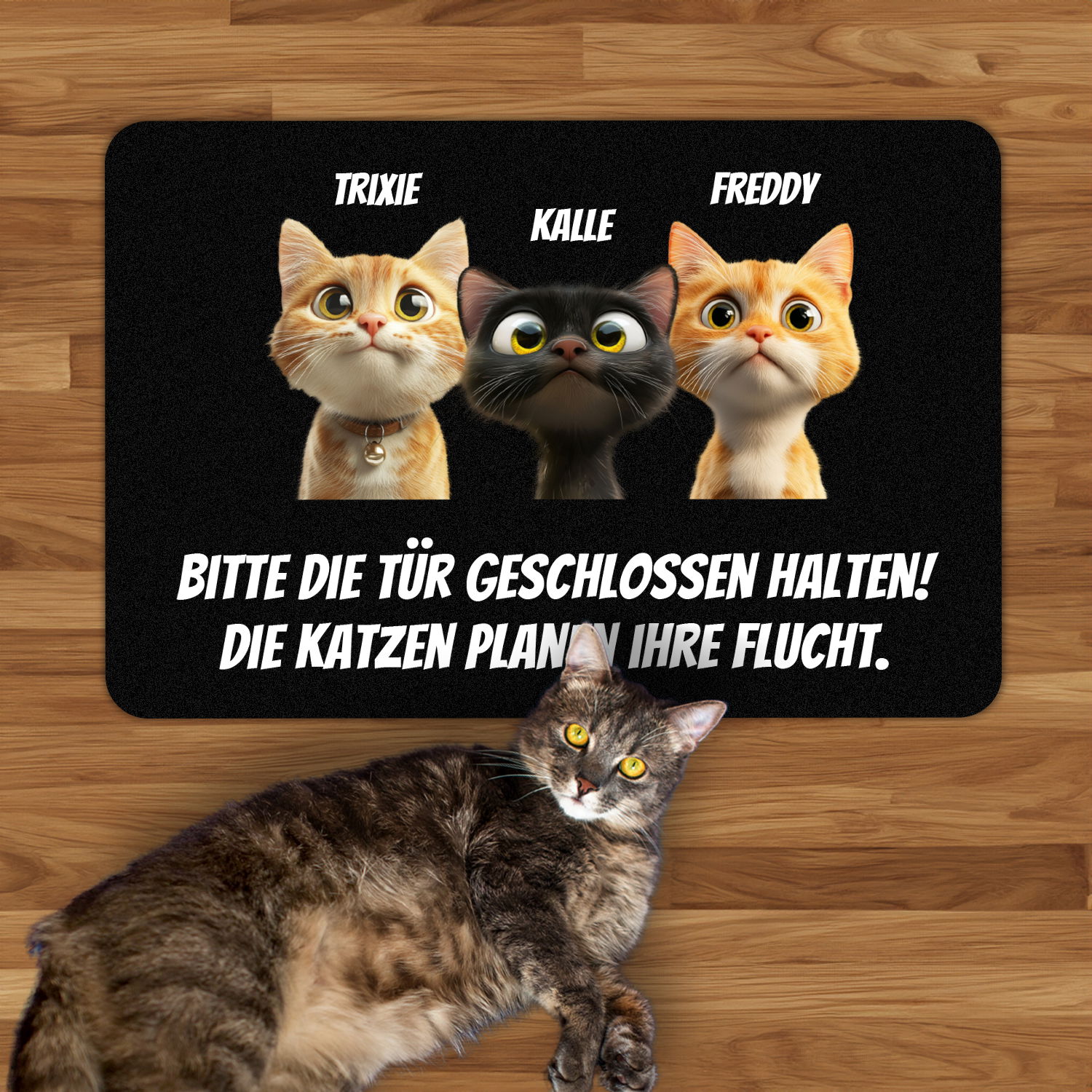 Fußmatte - Katzen planen Flucht