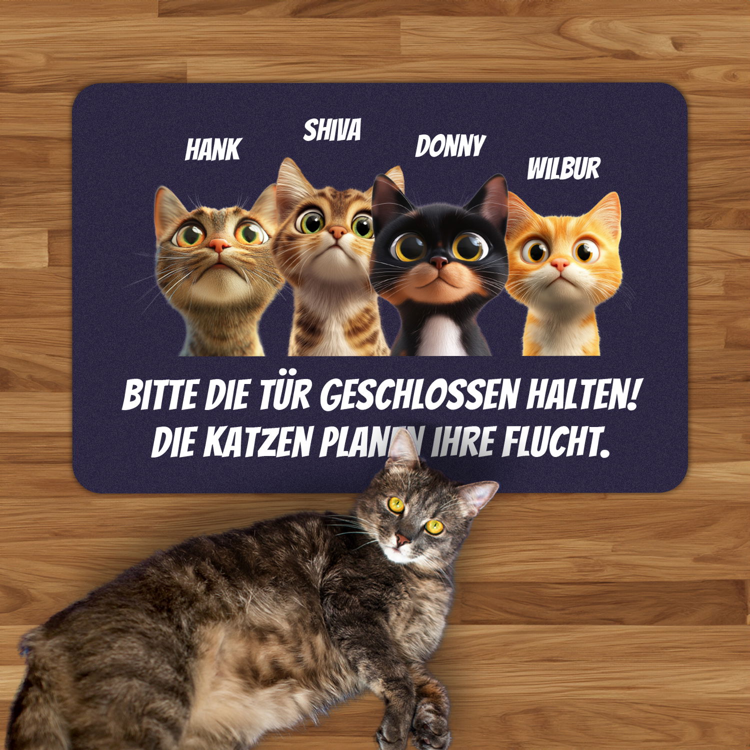 Fußmatte - Katzen planen Flucht