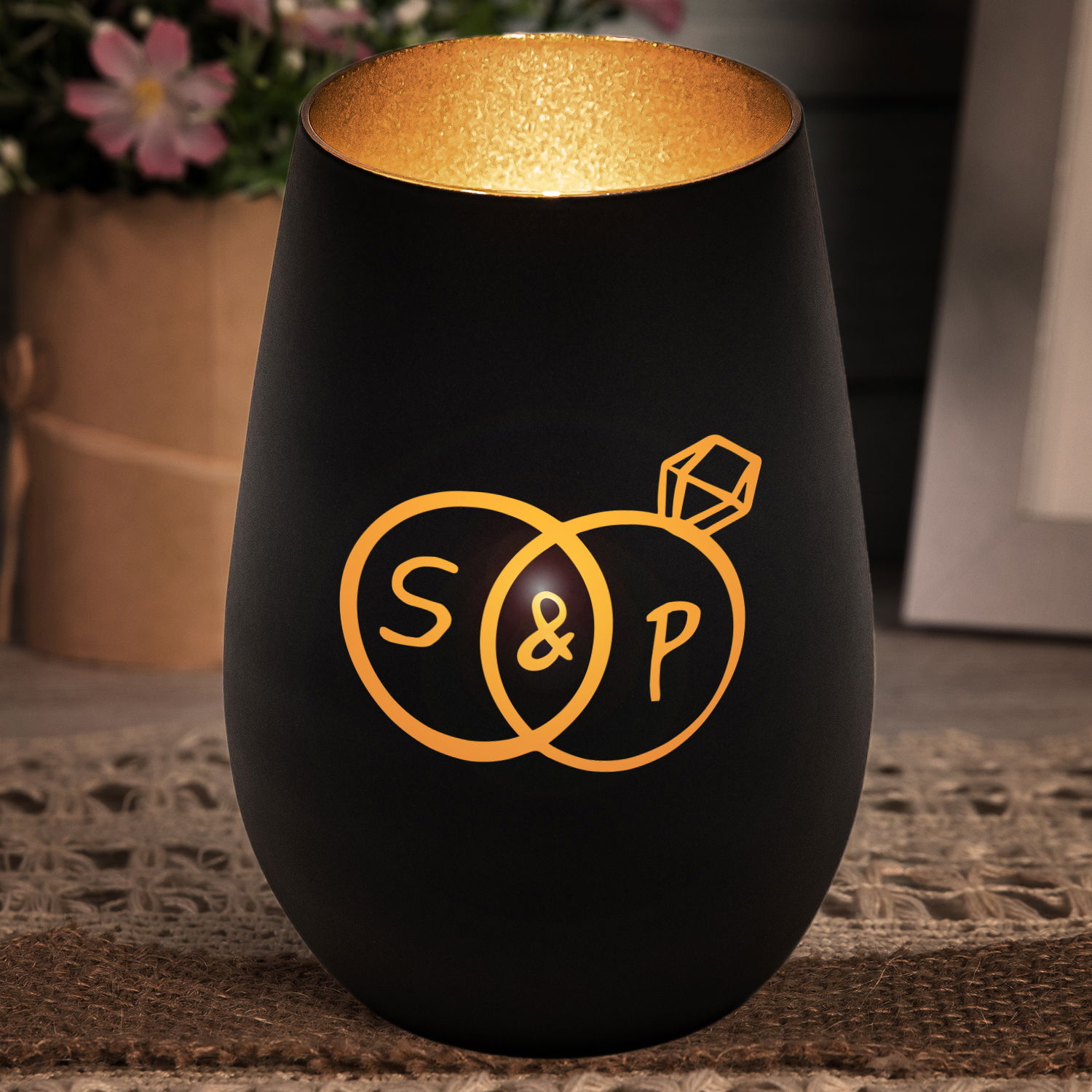 Windlicht - Hochzeit mit Personalisierung