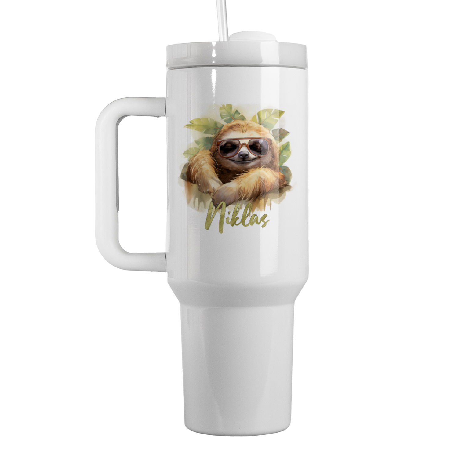 Thermo-Becher mit Griff und Wunschname