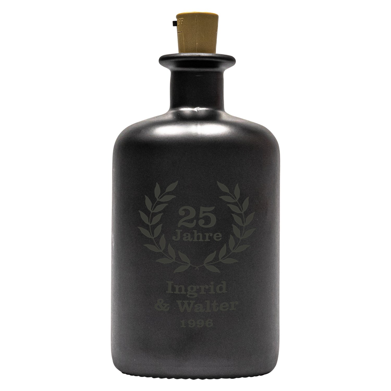 Flasche mit LED - Silberhochzeit