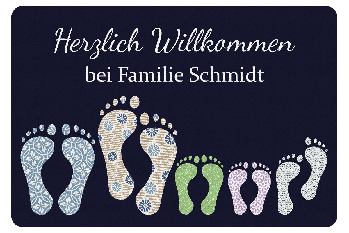 Fußmatte Füße mit Namen