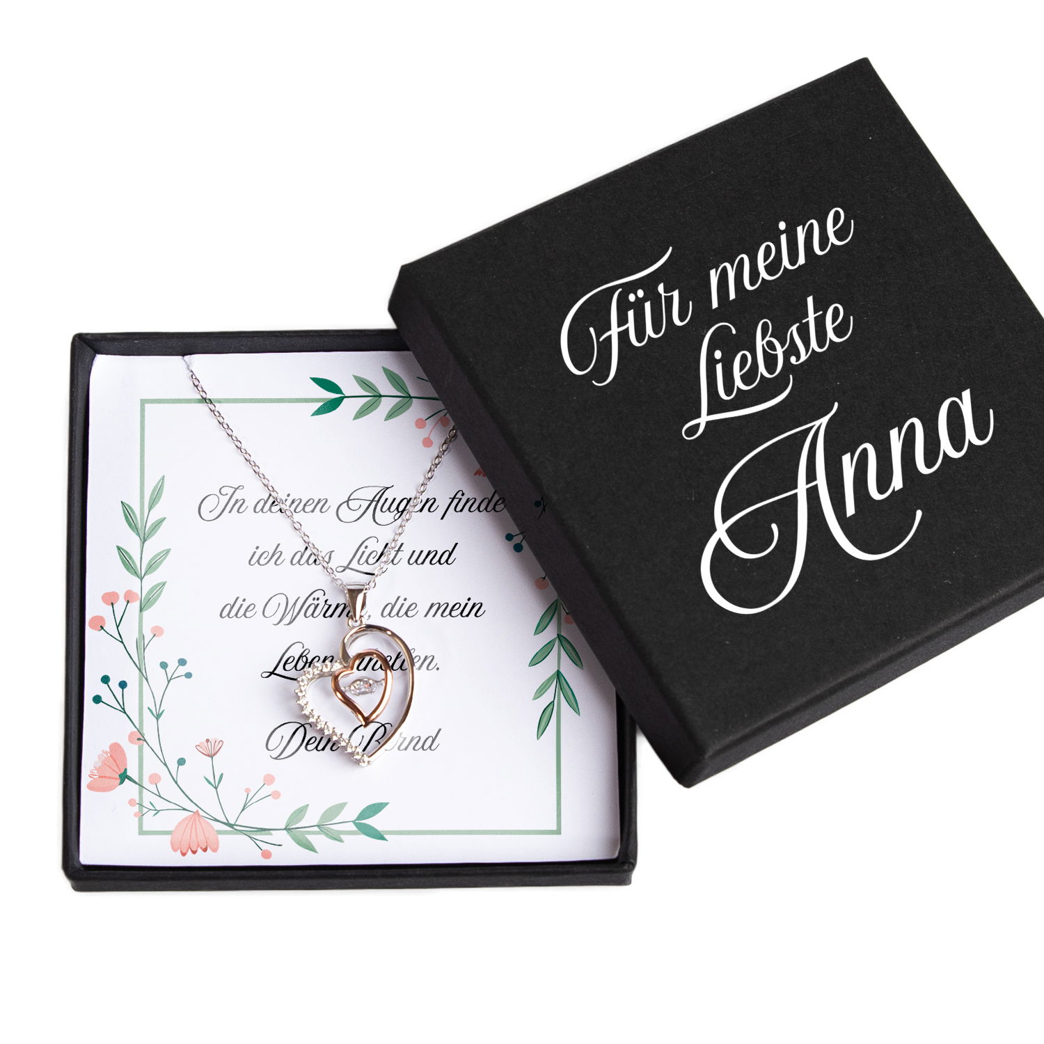 Halskette in personalisierter Geschenkbox 