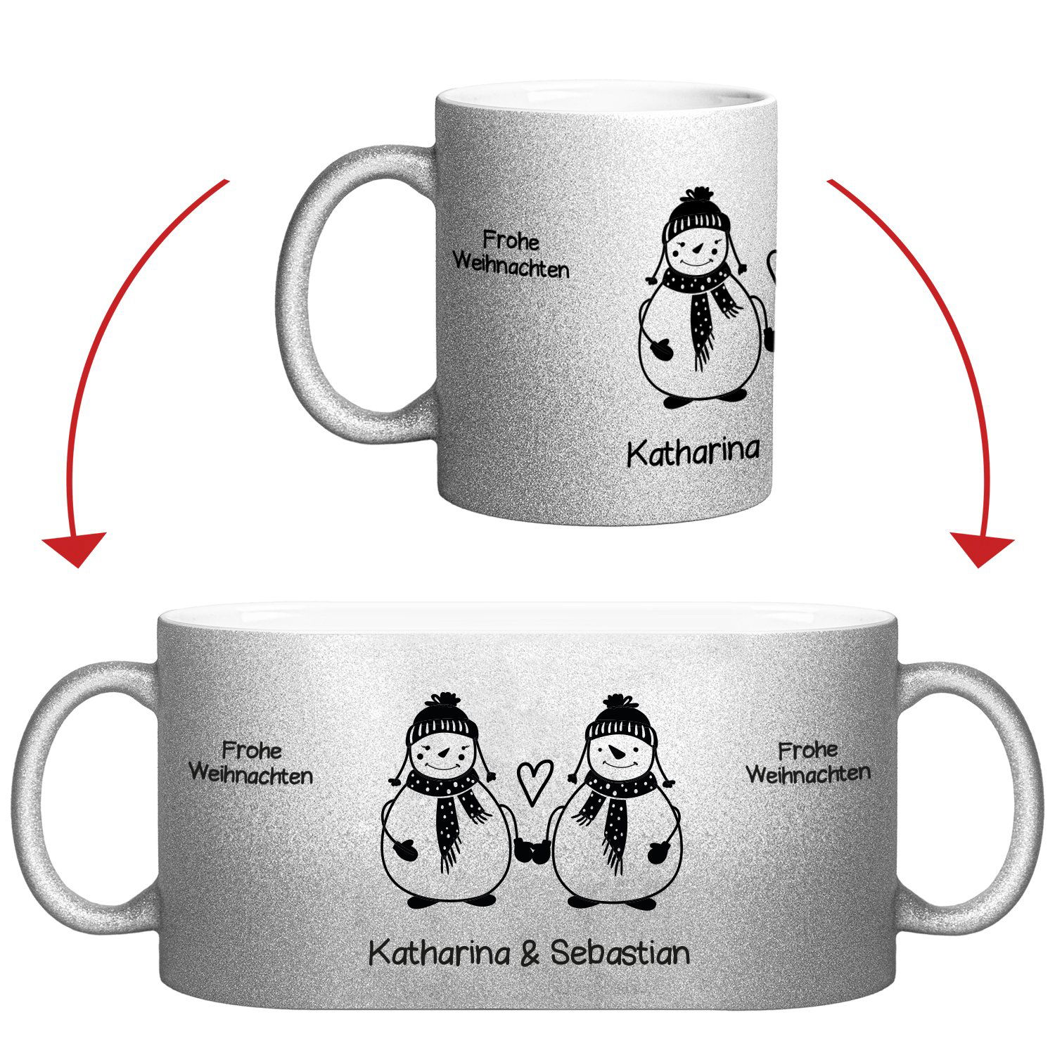 Glitzertassen-Set - Frohe Weihnachten