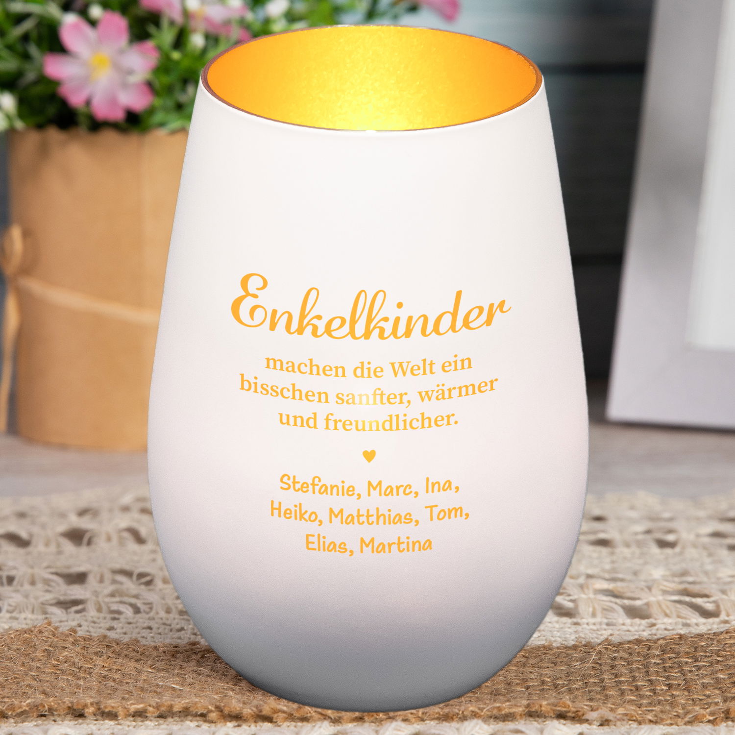Windlicht - Enkelkinder mit Personalisierung