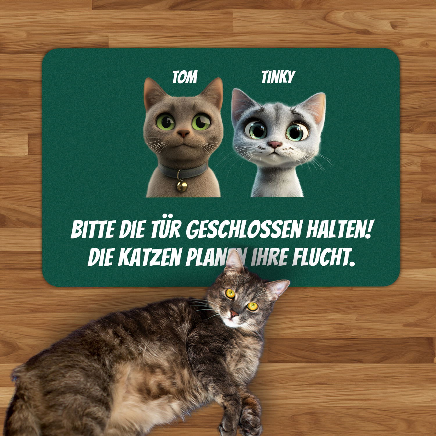 Fußmatte - Katzen planen Flucht