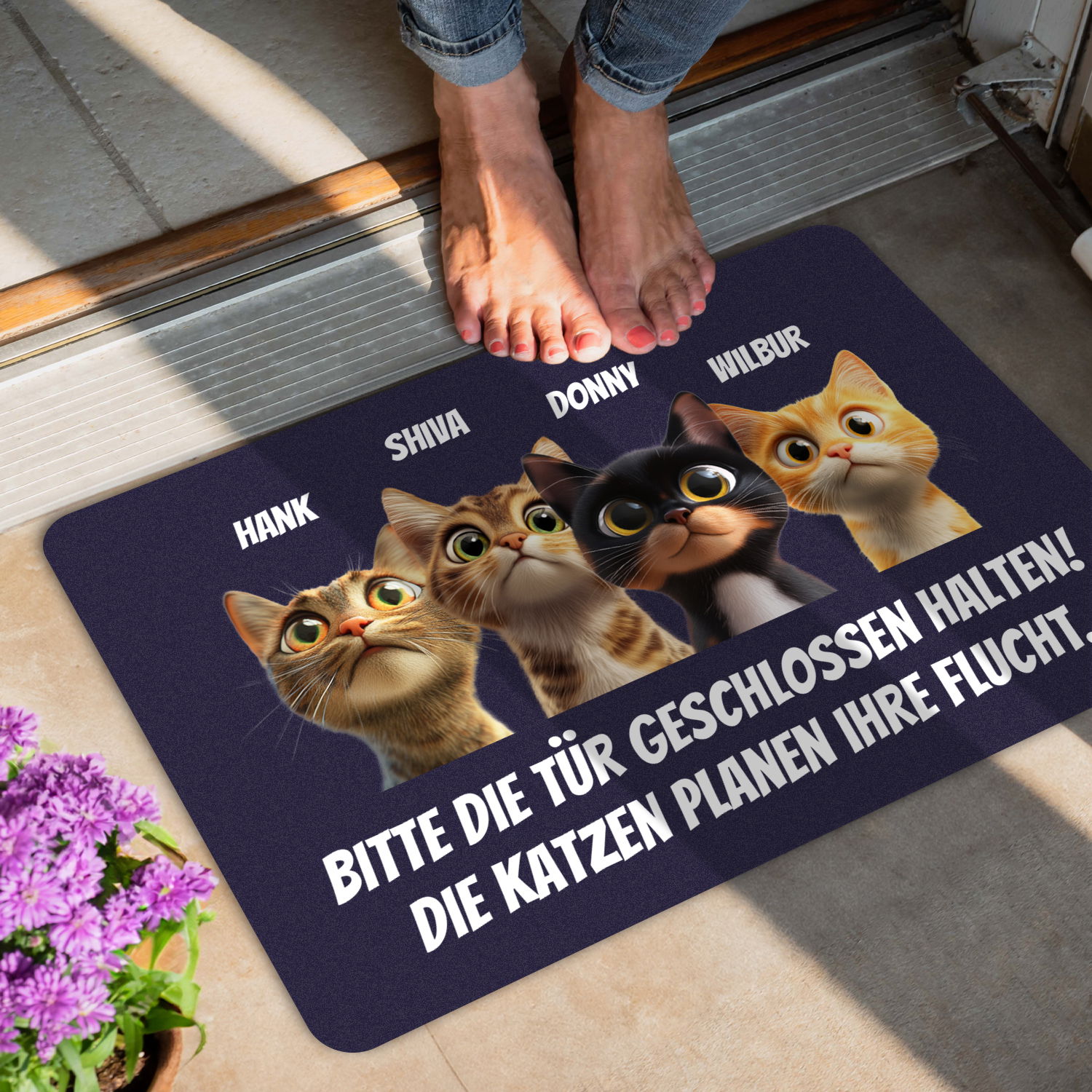 Fußmatte - Katzen planen Flucht