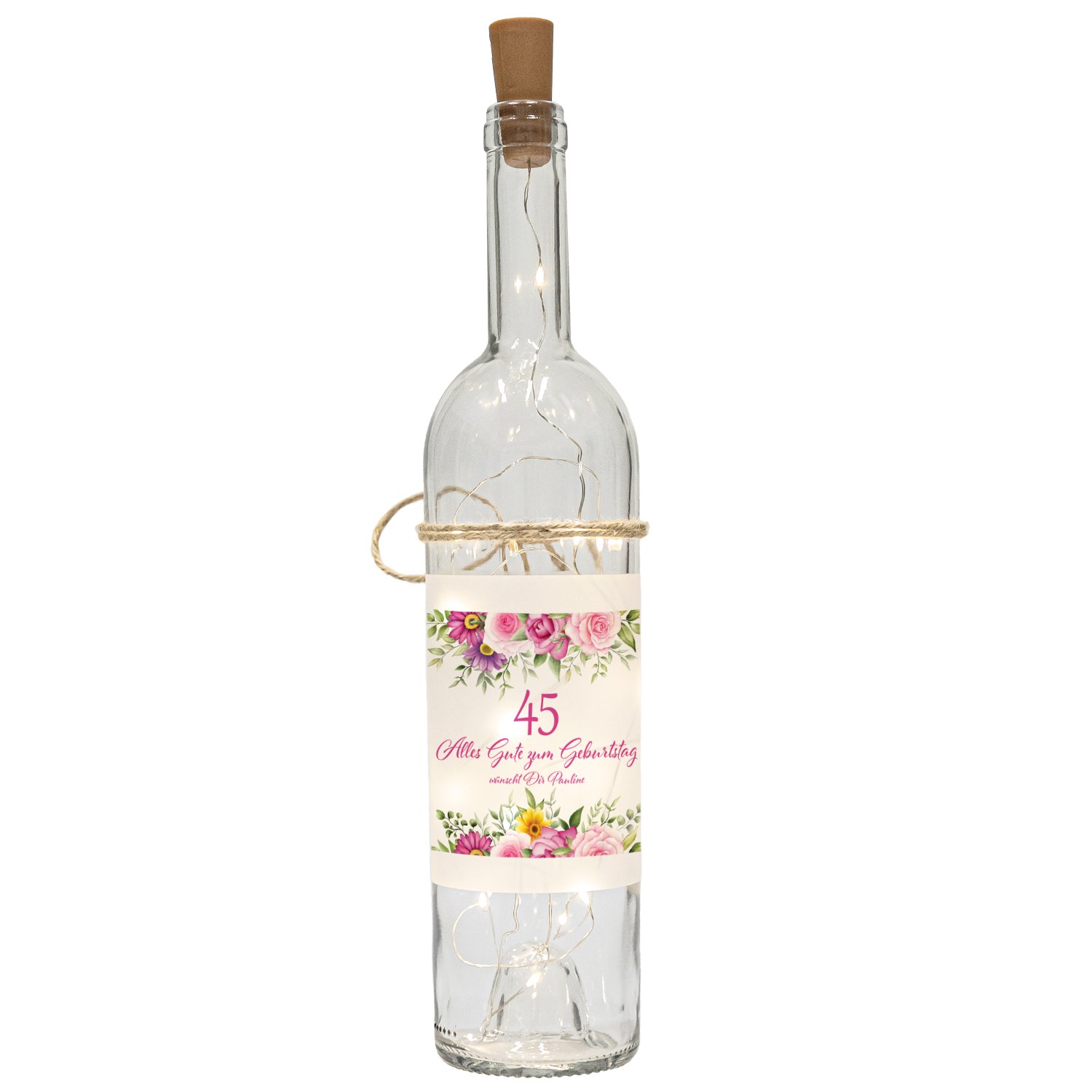LED Flasche zum Geburtstag