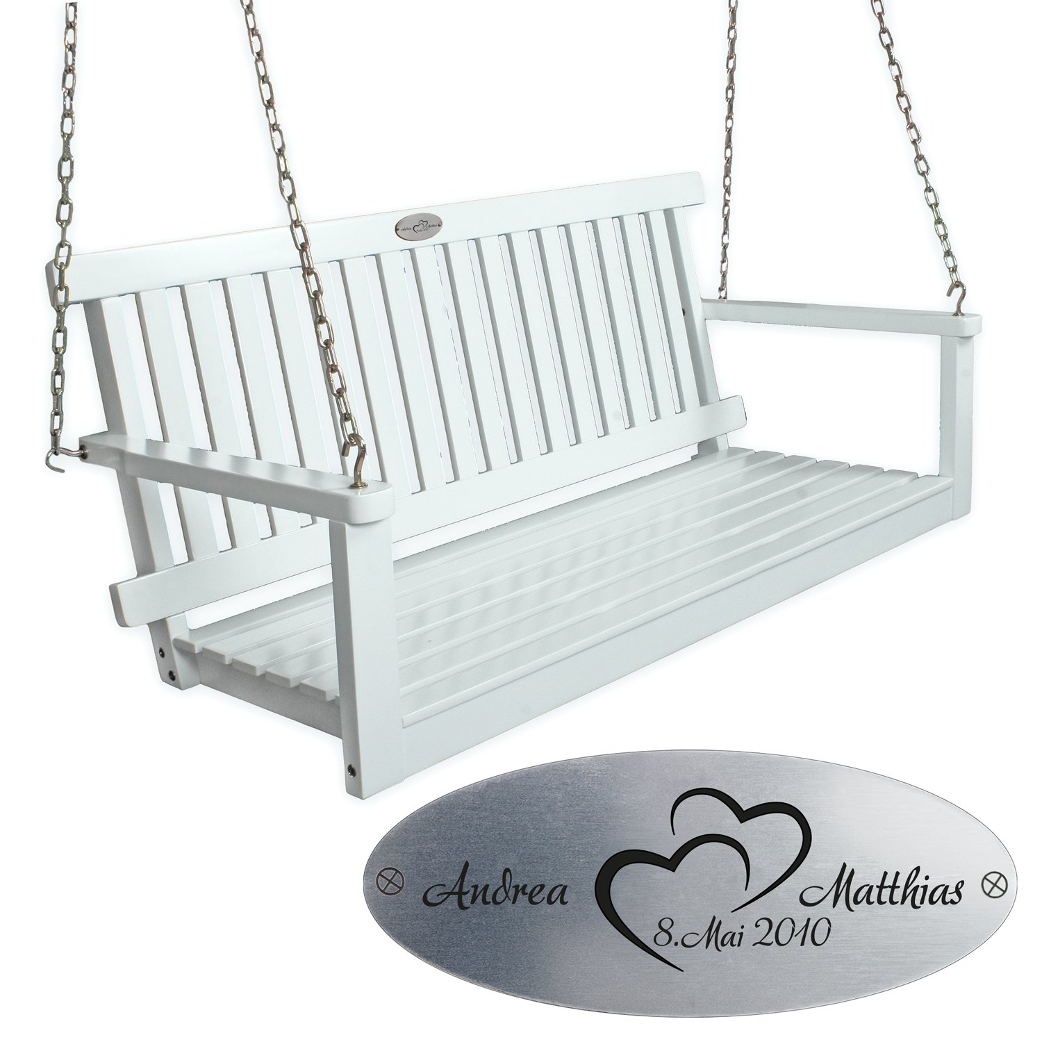 Gartenbank zum Hochzeitstag mit Personalisierung