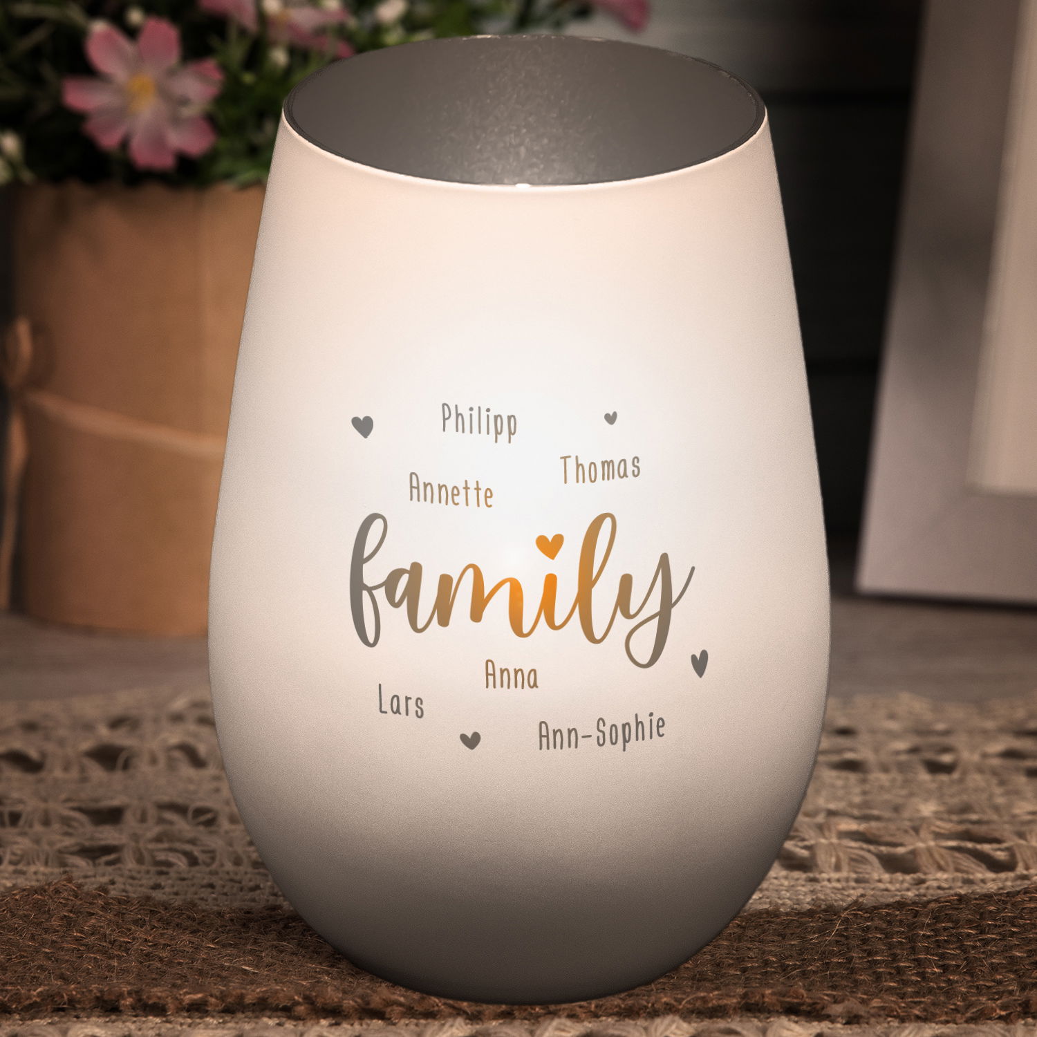 Windlicht - Family mit Personalisierung