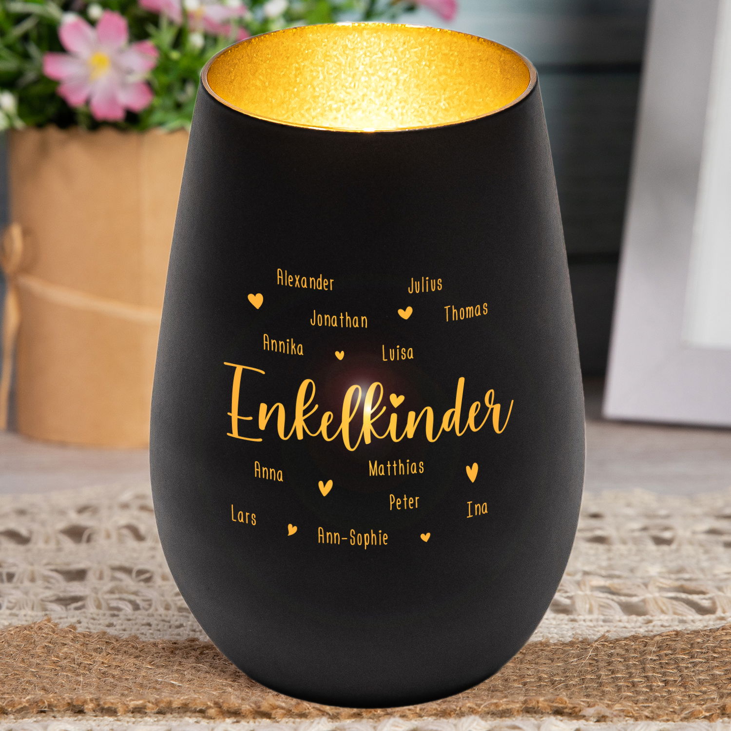 Windlicht - Enkelkinder mit Personalisierung