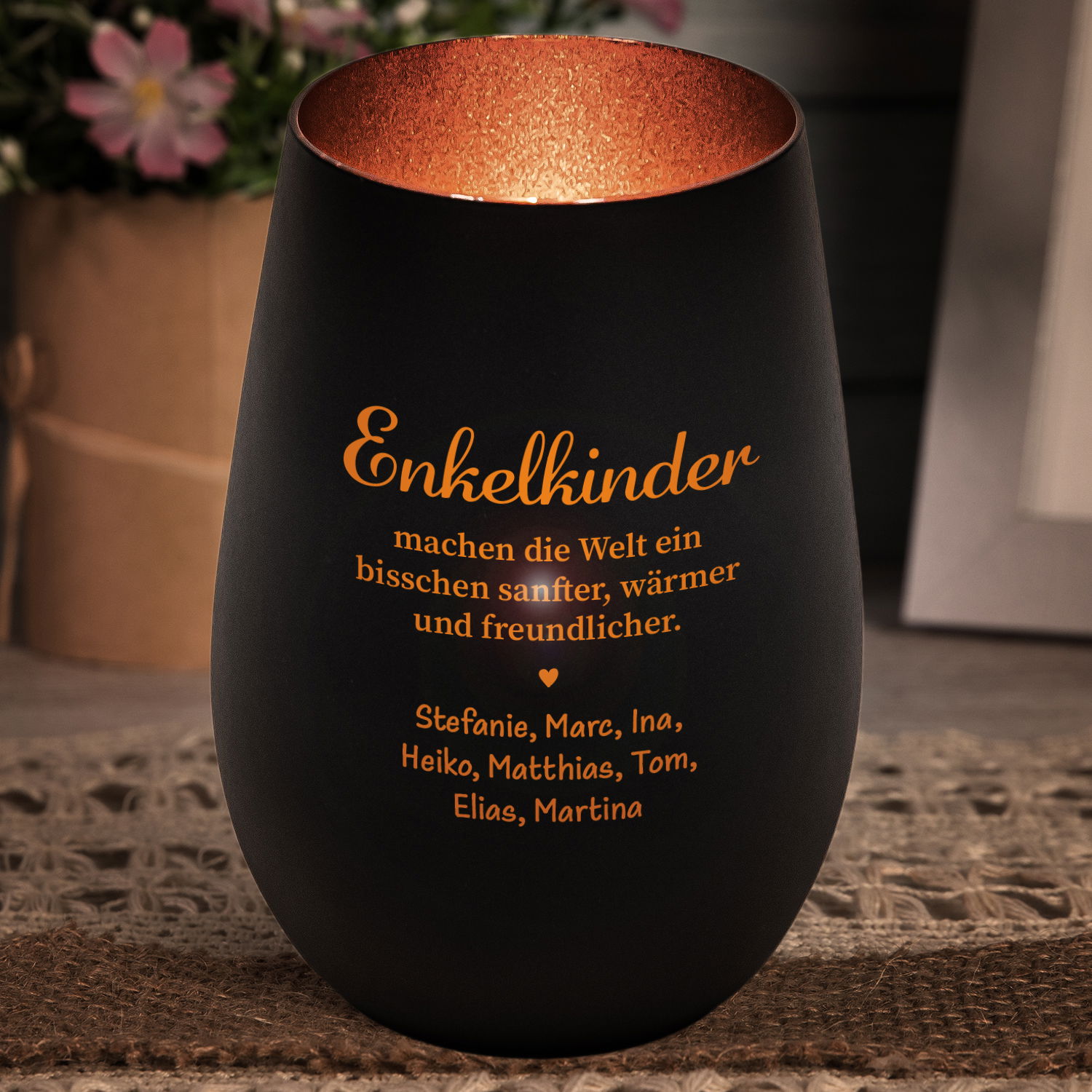 Windlicht - Enkelkinder mit Personalisierung