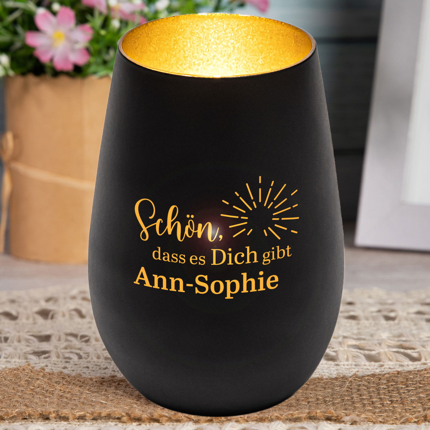 Windlicht - Glückslicht mit Personalisierung