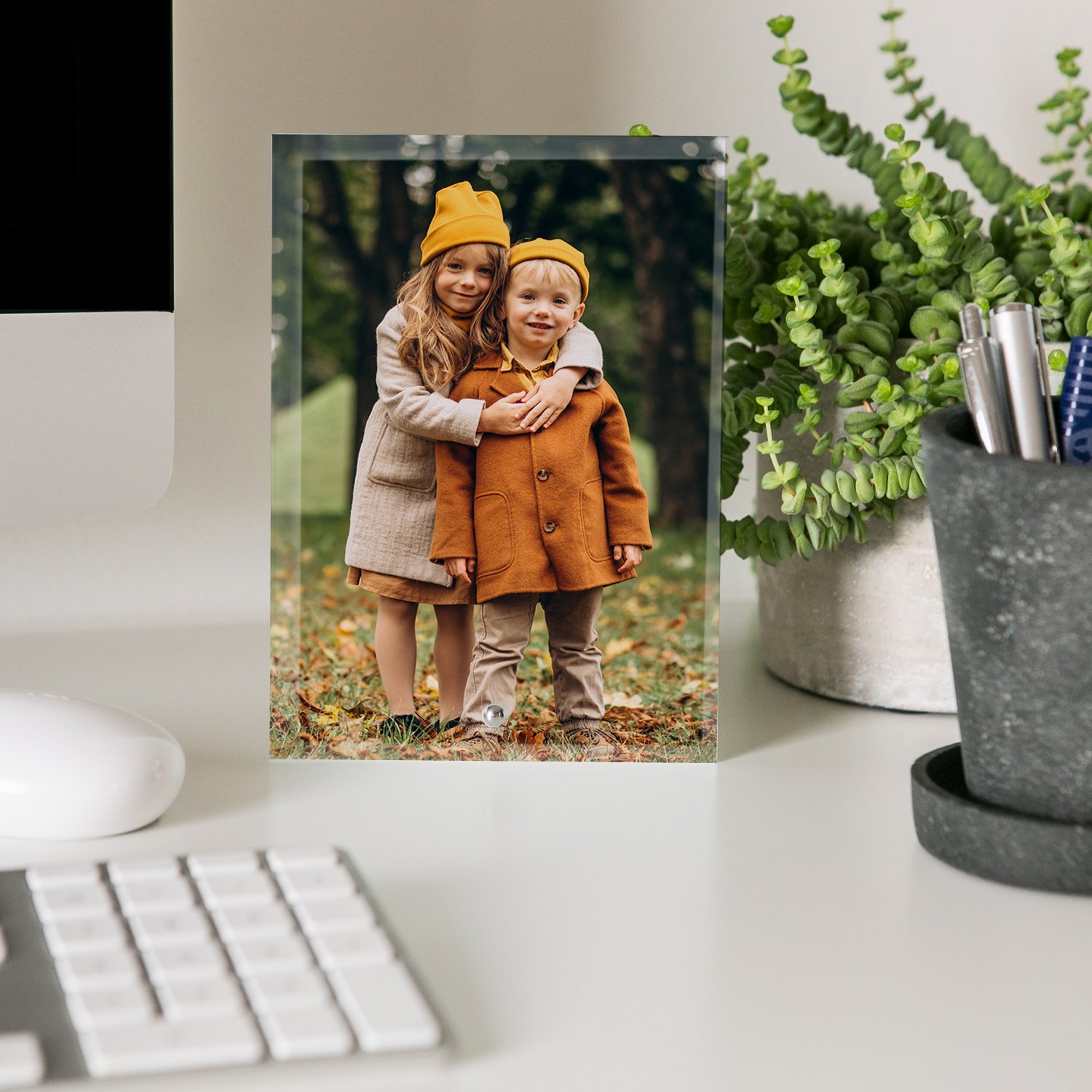 Glasaufsteller mit Fotodruck