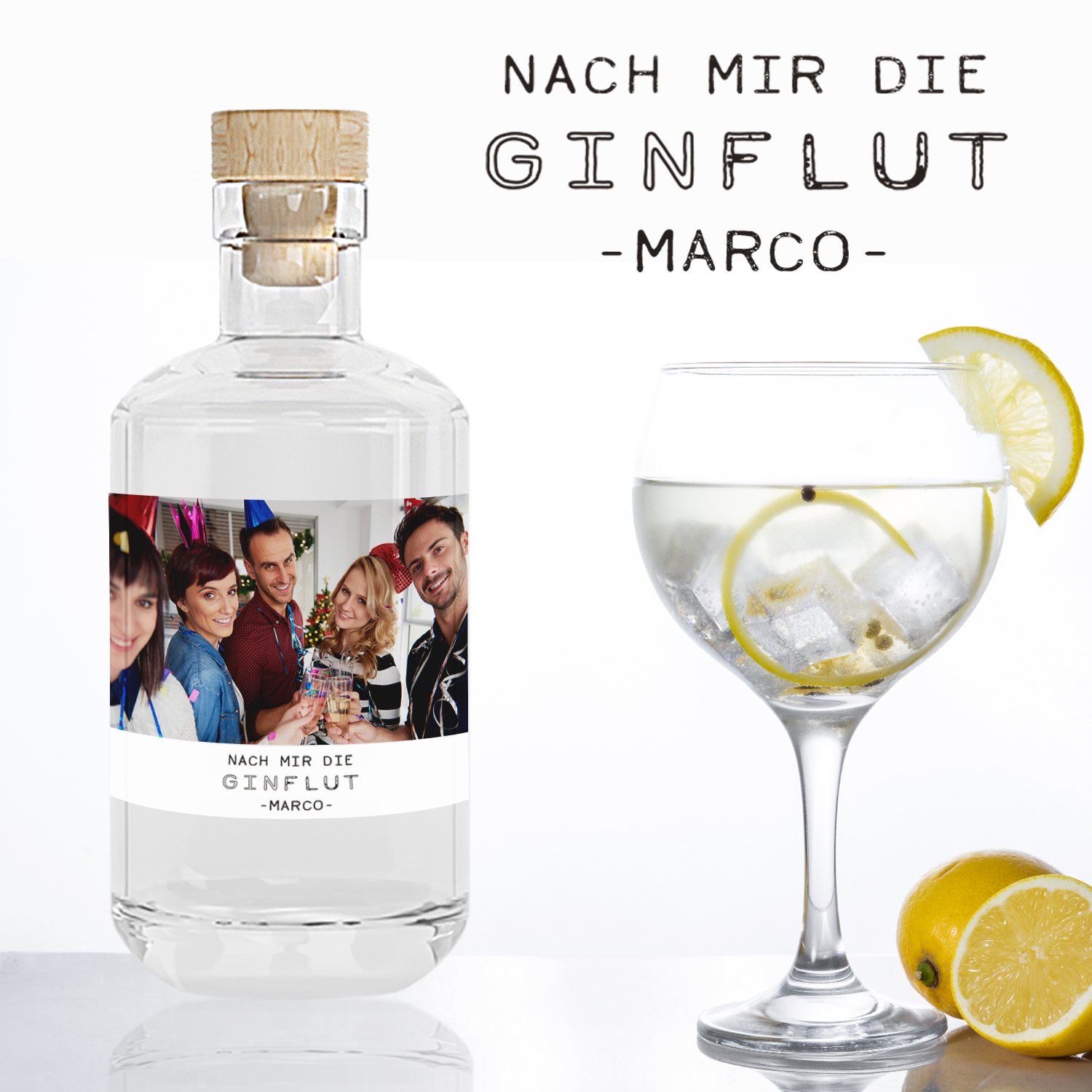 Gin mit Fotoetikett und Personalisierung